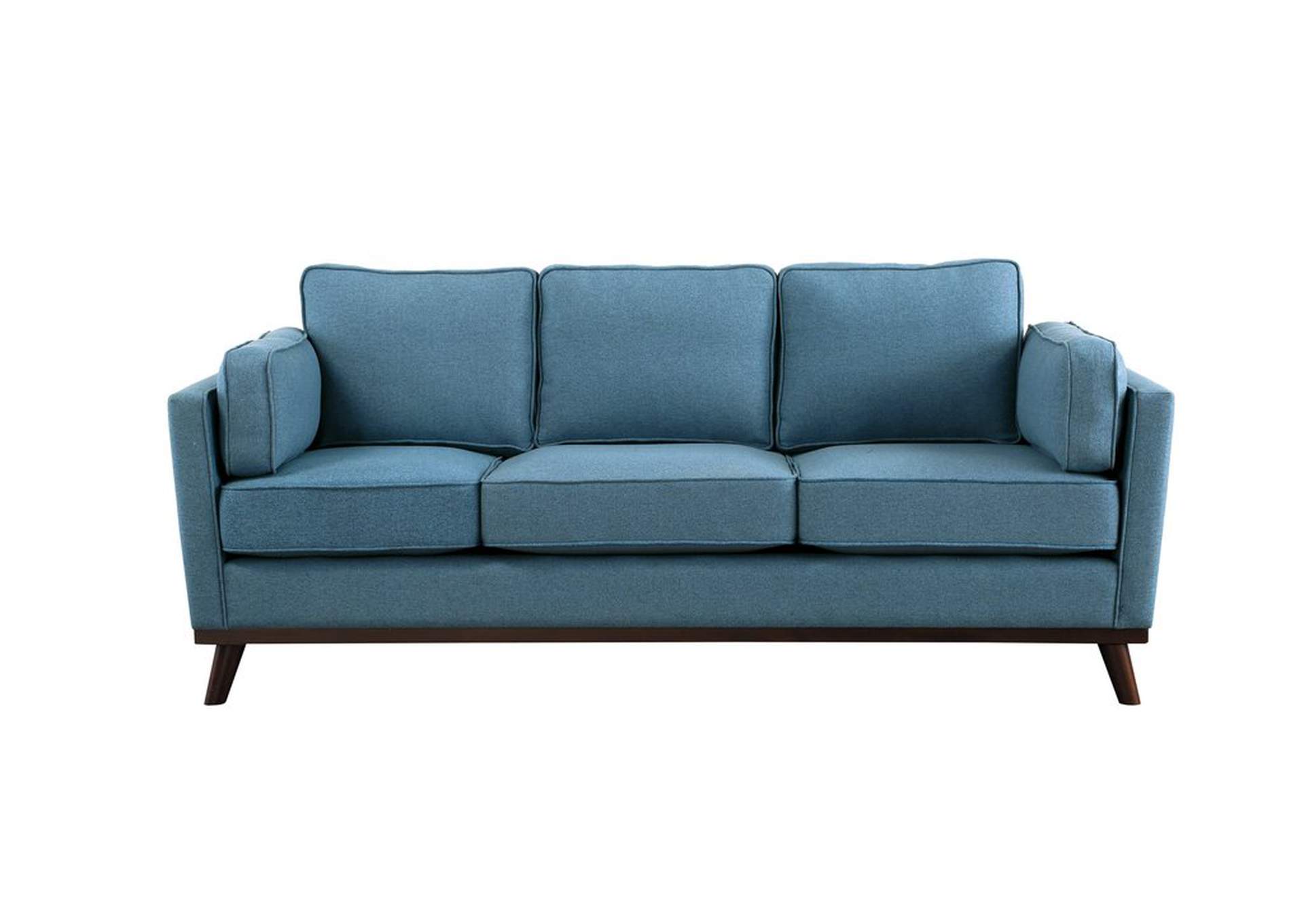 Blue Sofa, Blue 100% Polyester,Homelegance