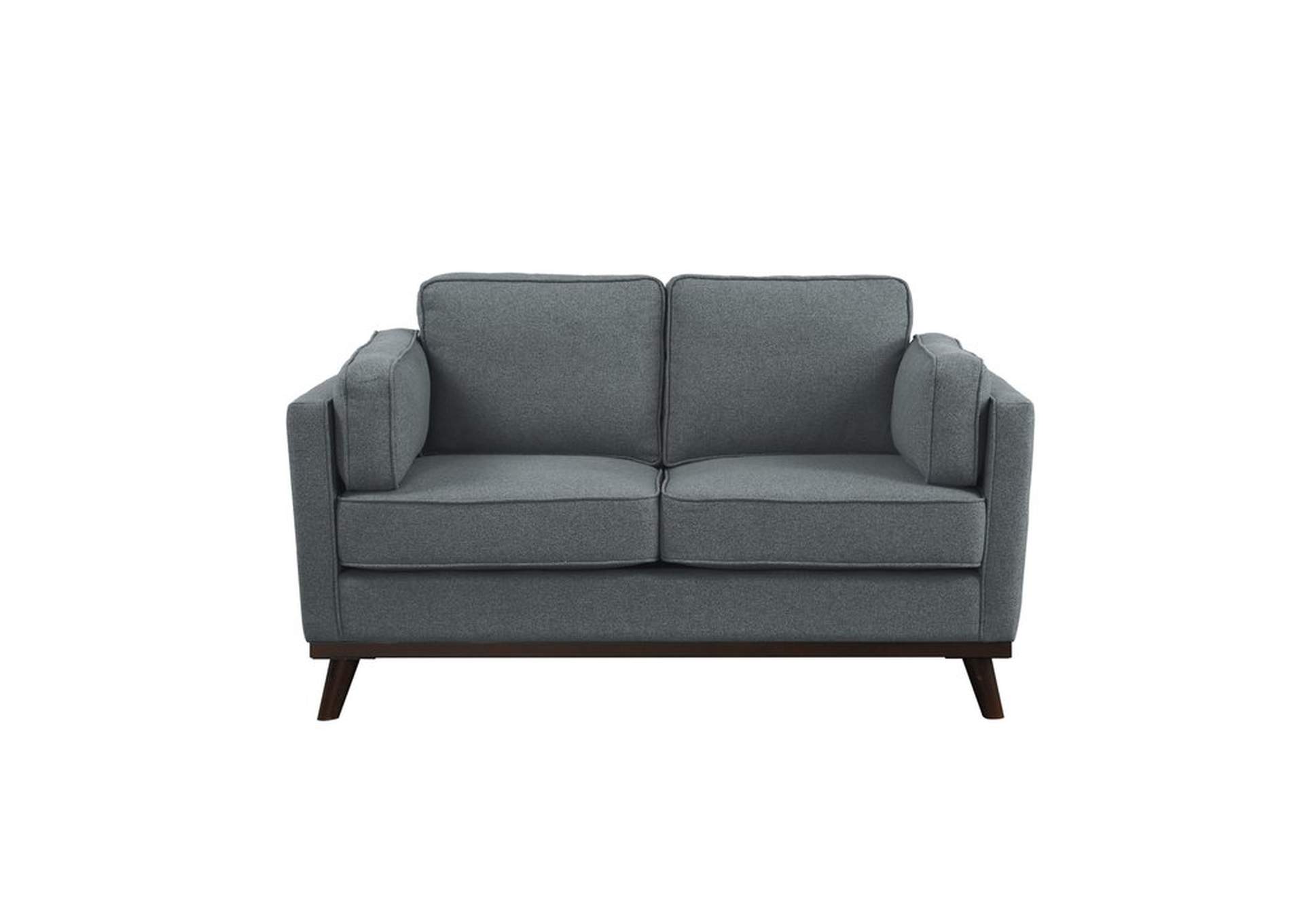 Gray Loveseat, 100% Polyester,Homelegance