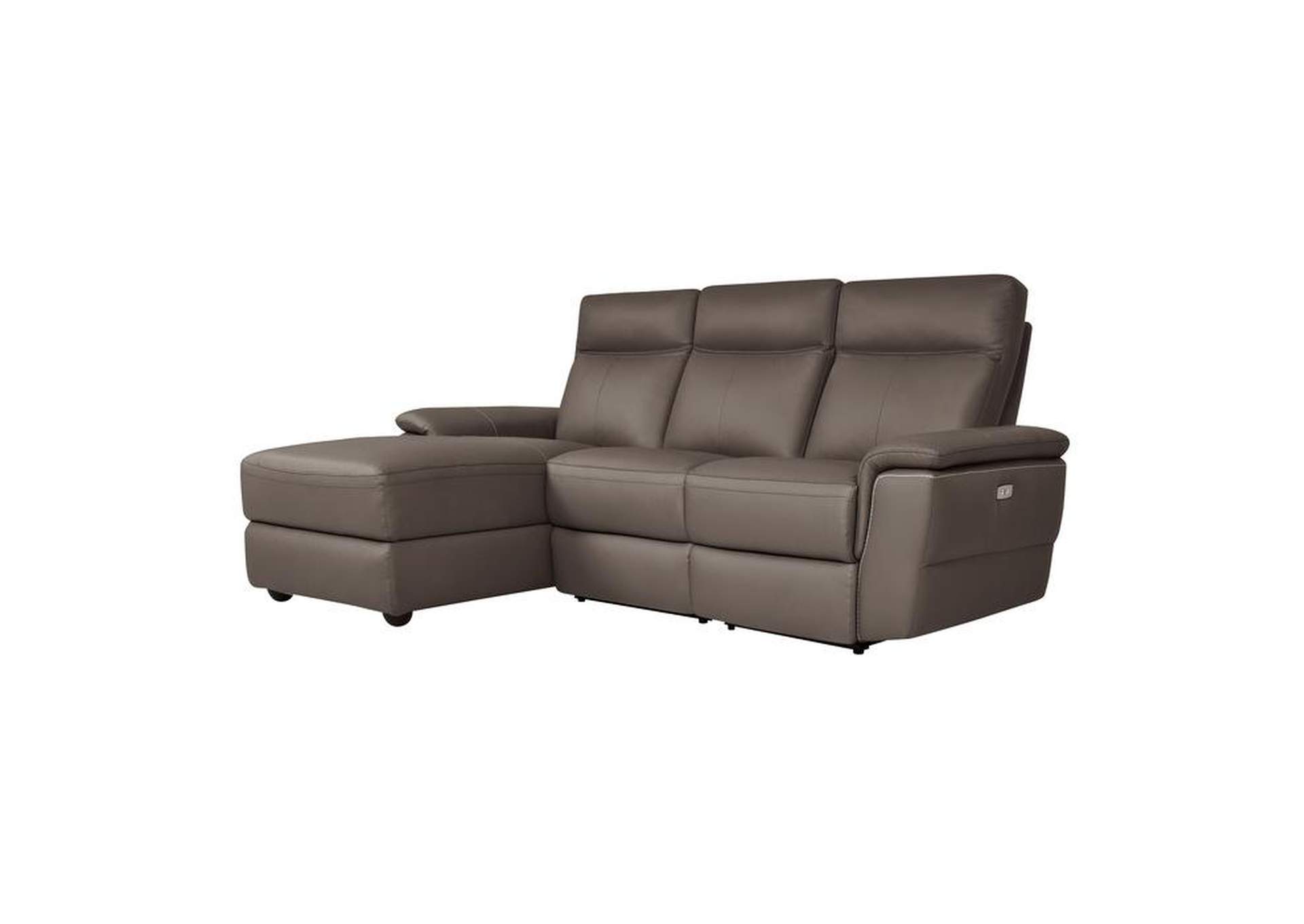 Olympia 3-Piece Power Reclining Sectional With Left Chaise,Homelegance