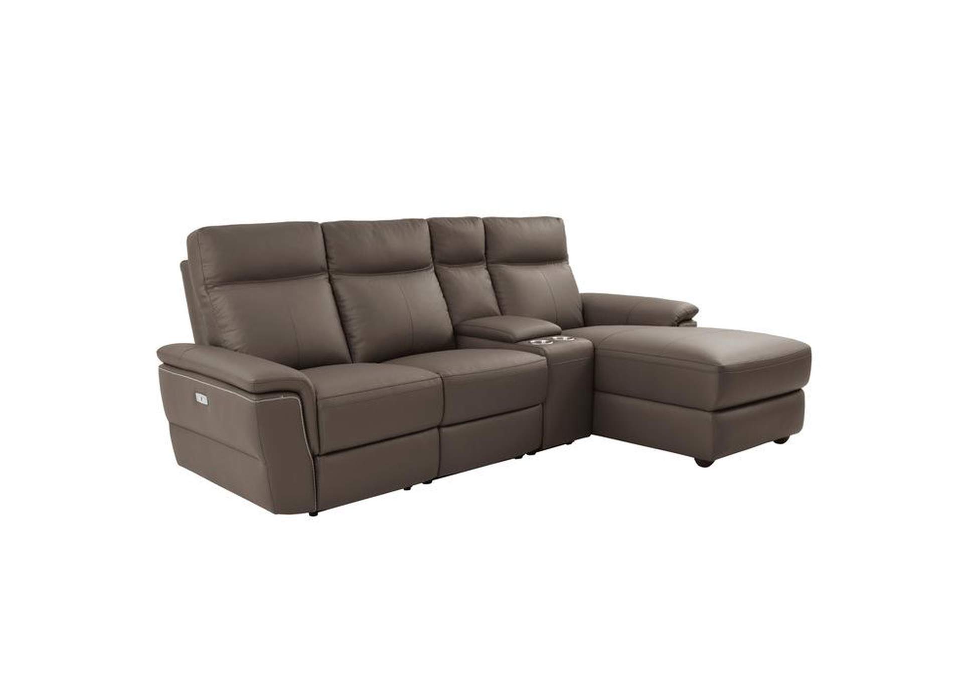Olympia 4-Piece Modular Power Reclining Sectional With Right Chaise,Homelegance