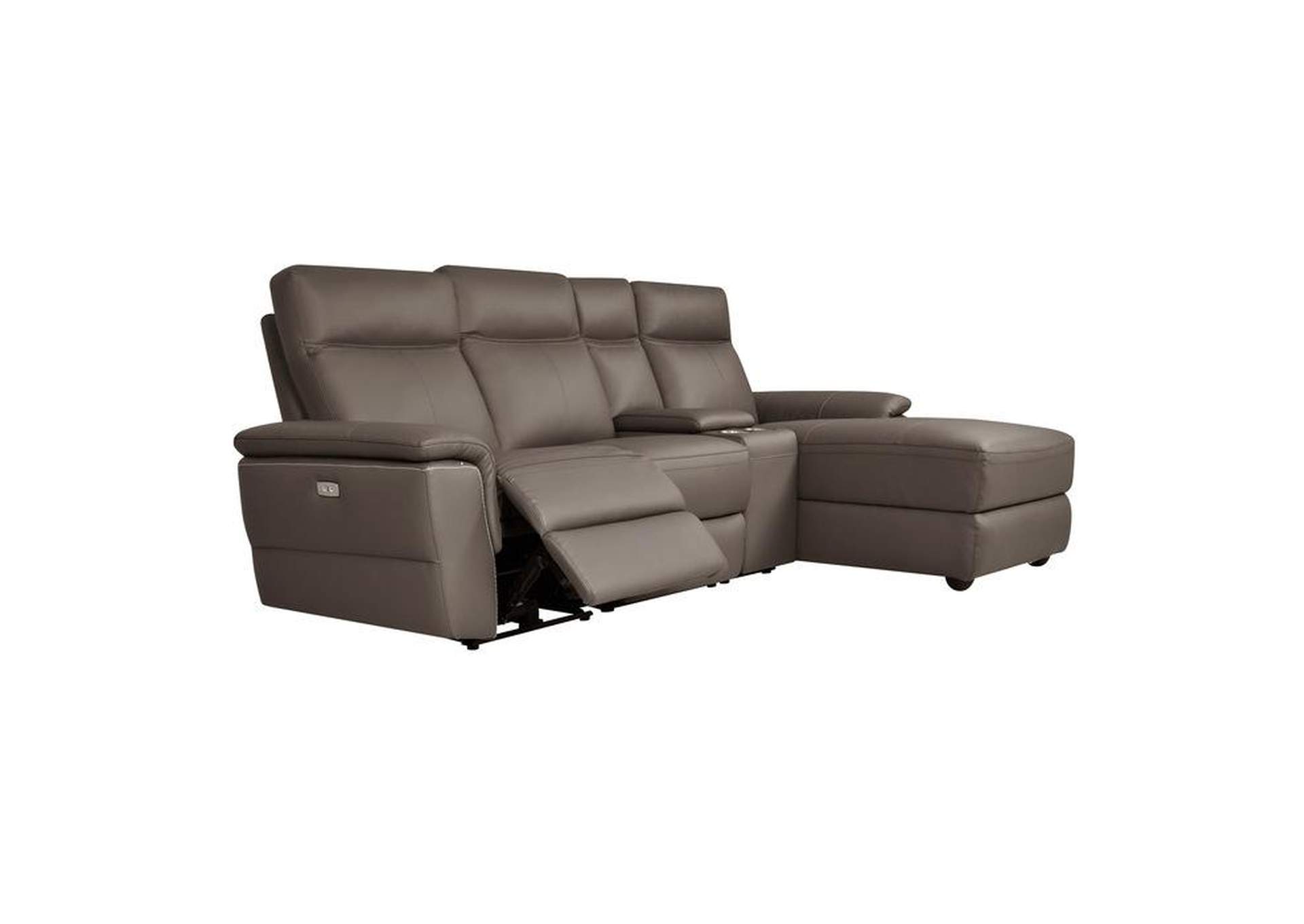 Olympia 4-Piece Modular Power Reclining Sectional With Right Chaise,Homelegance