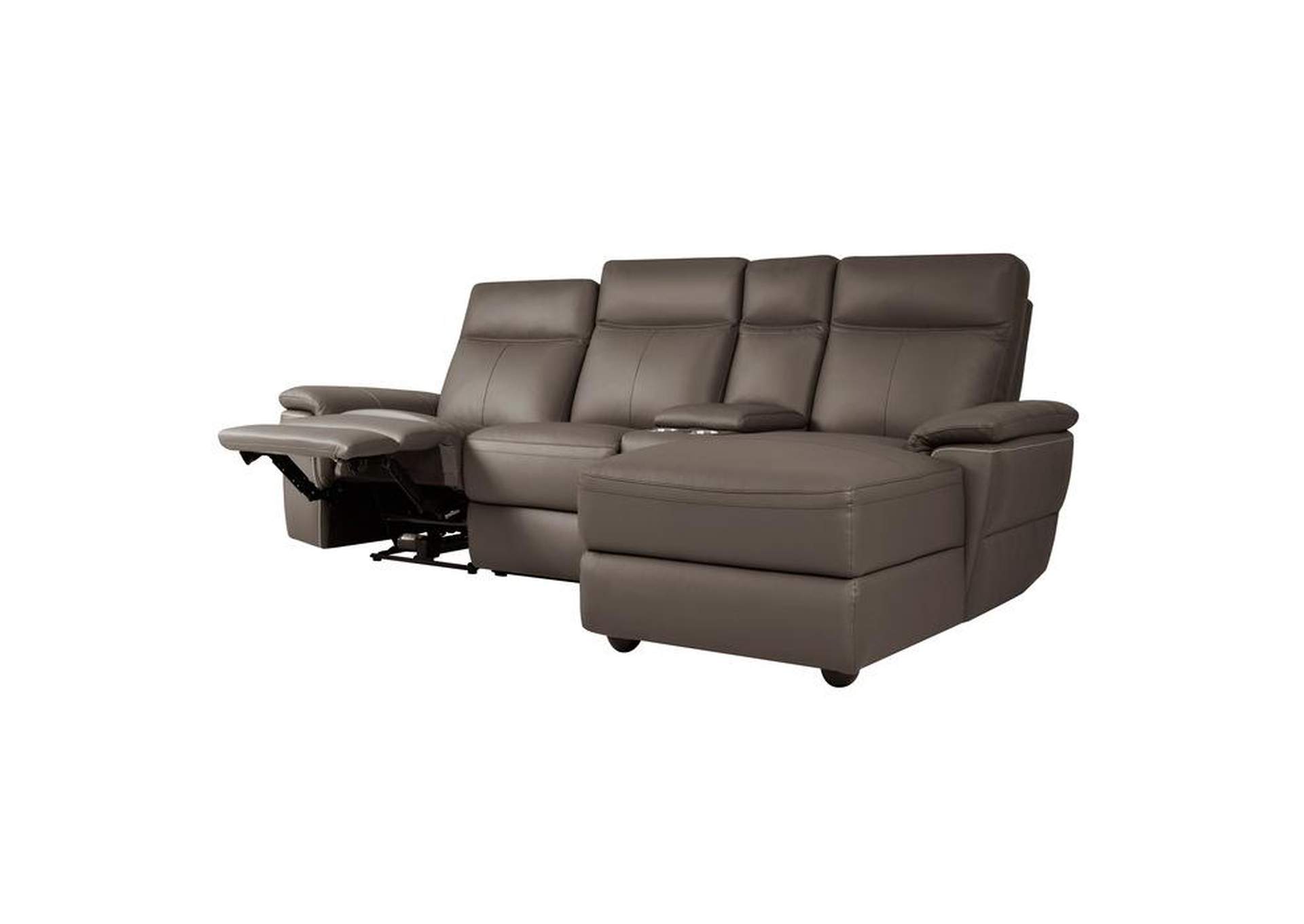 Olympia 4-Piece Modular Power Reclining Sectional With Right Chaise,Homelegance