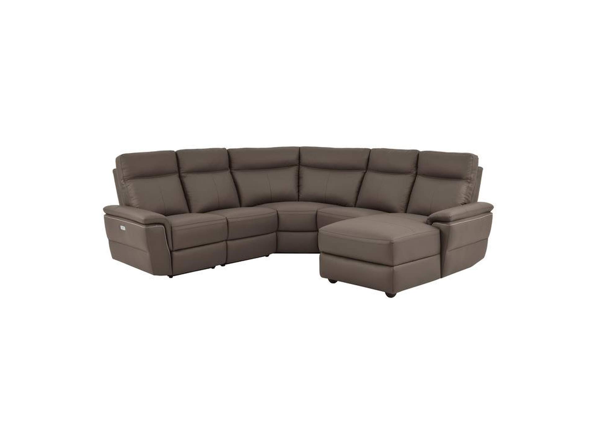 Olympia 5 Piece Modular Power Reclining Sectional With Right Chaise,Homelegance