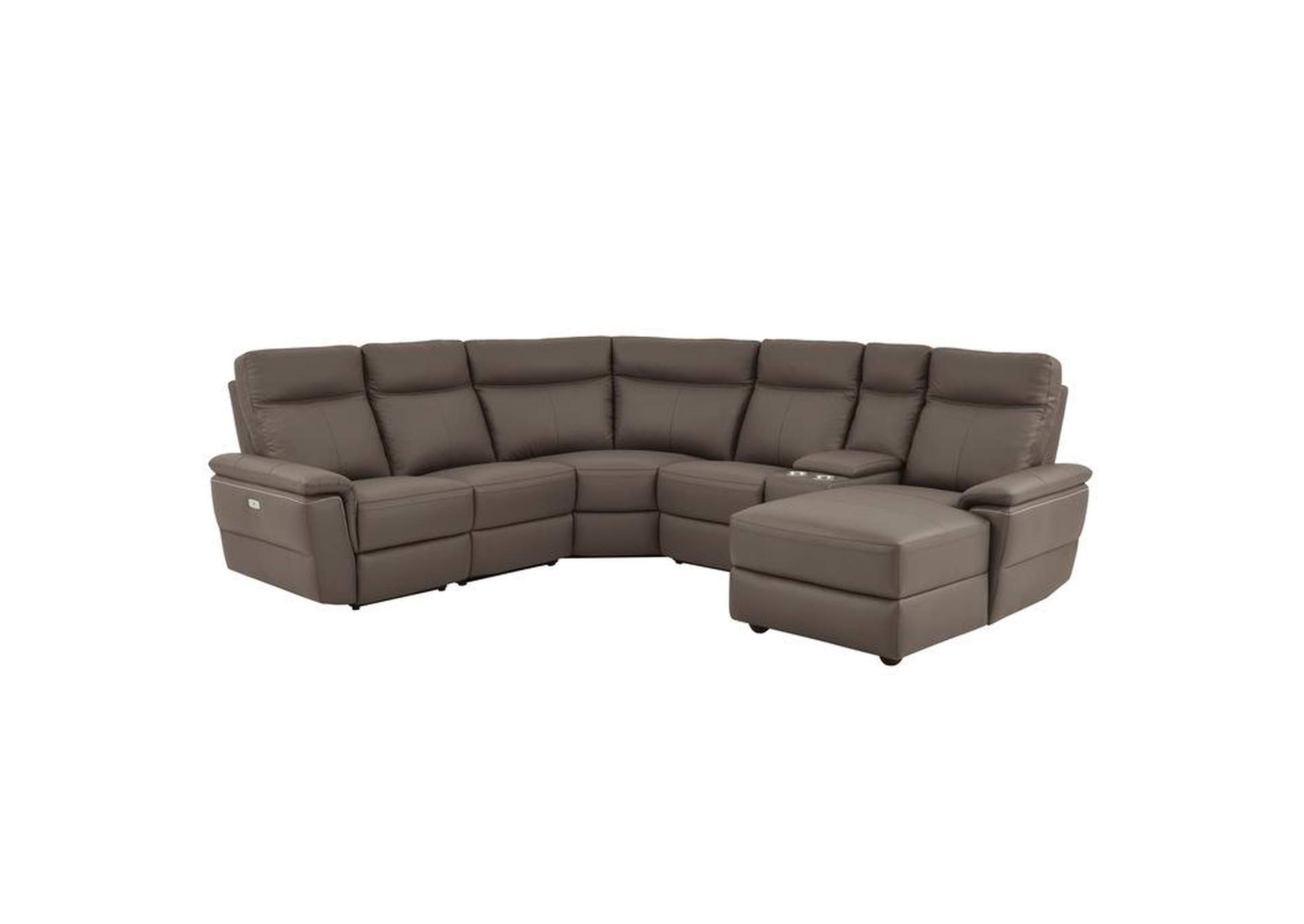 Olympia 6-Piece Modular Power Reclining Sectional With Right Chaise,Homelegance