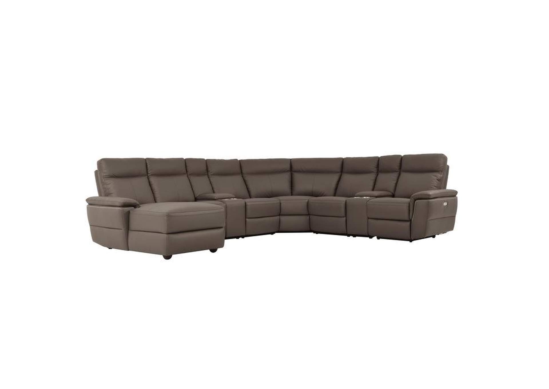 Olympia 8-Piece Modular Power Reclining Sectional With Left Chaise,Homelegance