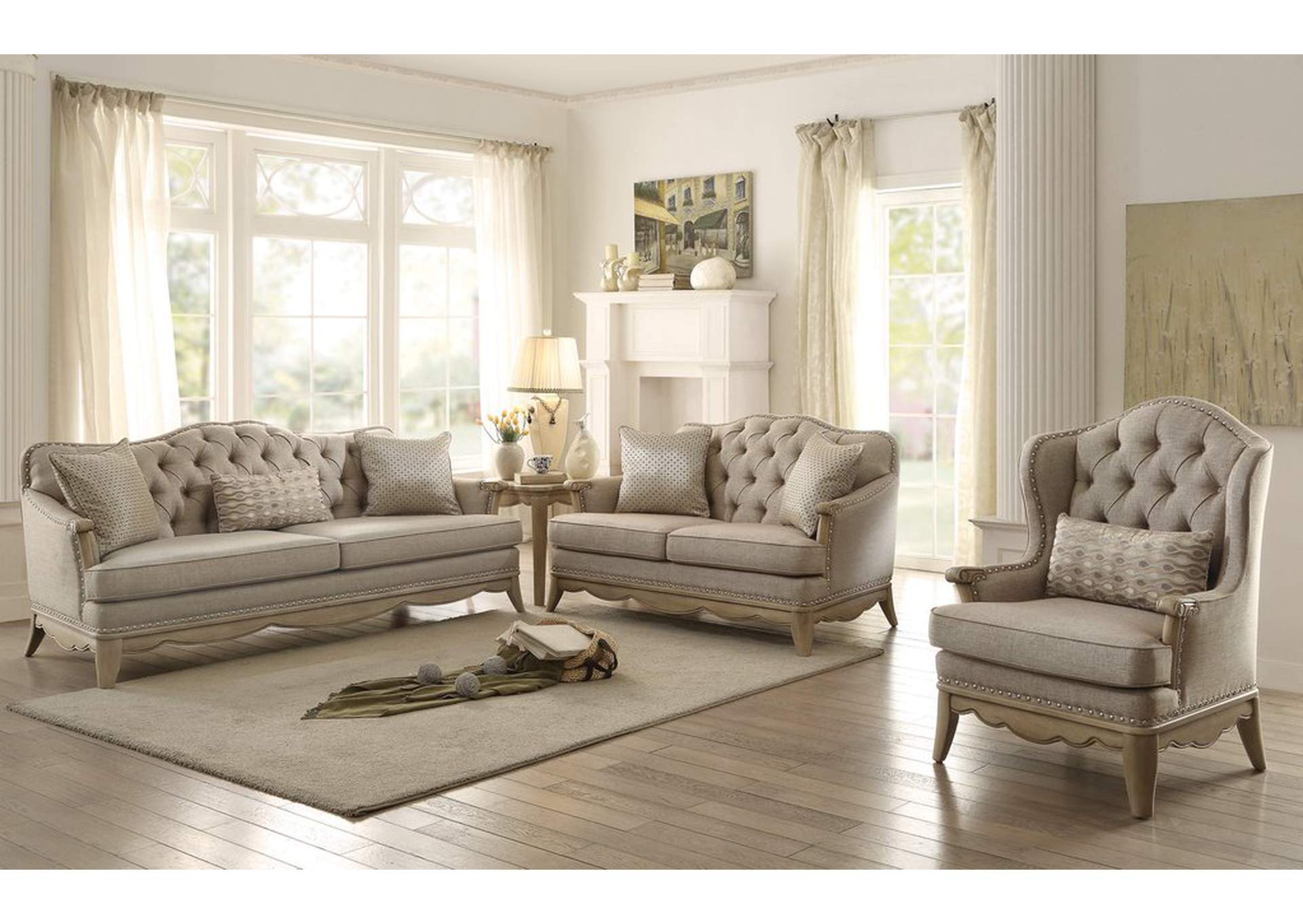 Sofa,2 Pillows & 1 Kidney Pillow,Homelegance