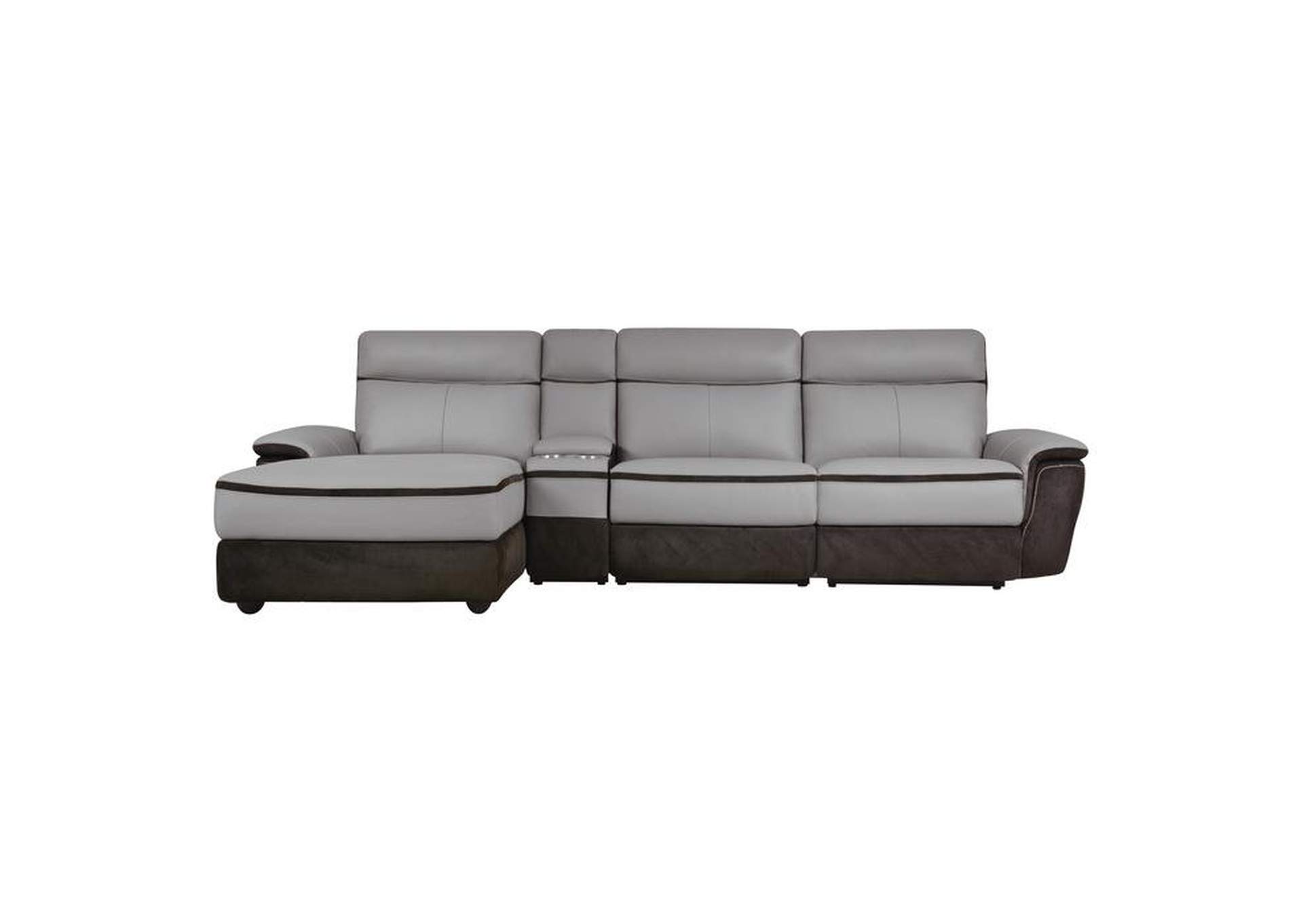 Laertes 4-Piece Modular Power Reclining Sectional With Left Chaise,Homelegance