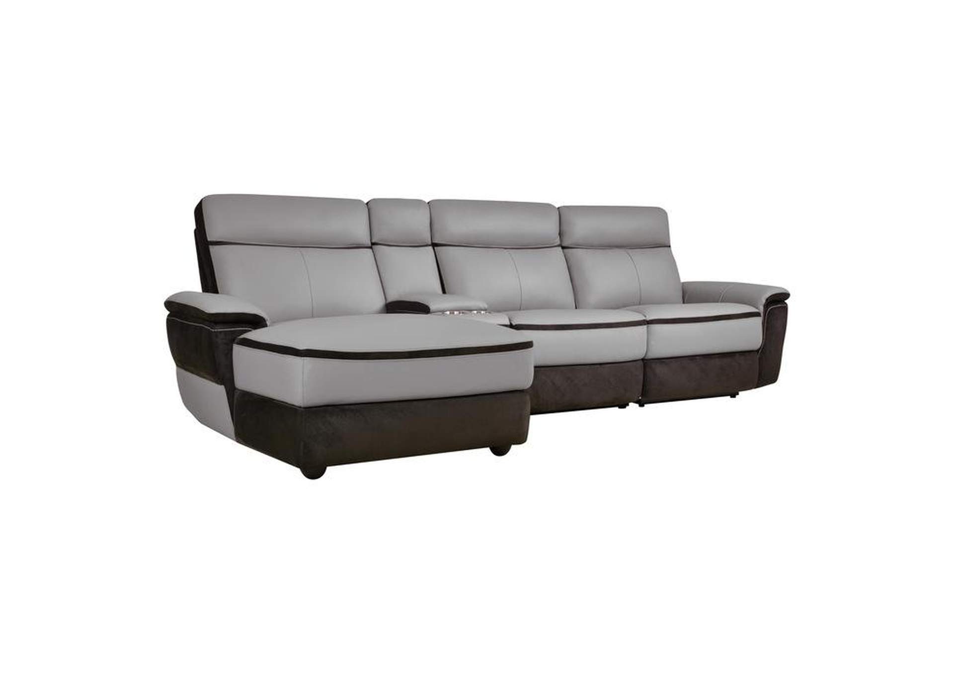Laertes 4-Piece Modular Power Reclining Sectional With Left Chaise,Homelegance