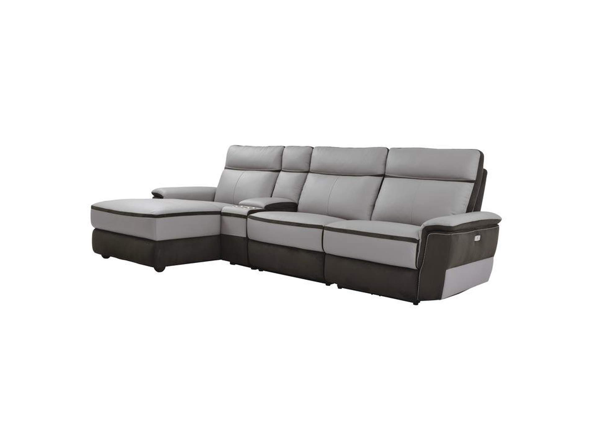Laertes 4-Piece Modular Power Reclining Sectional With Left Chaise,Homelegance