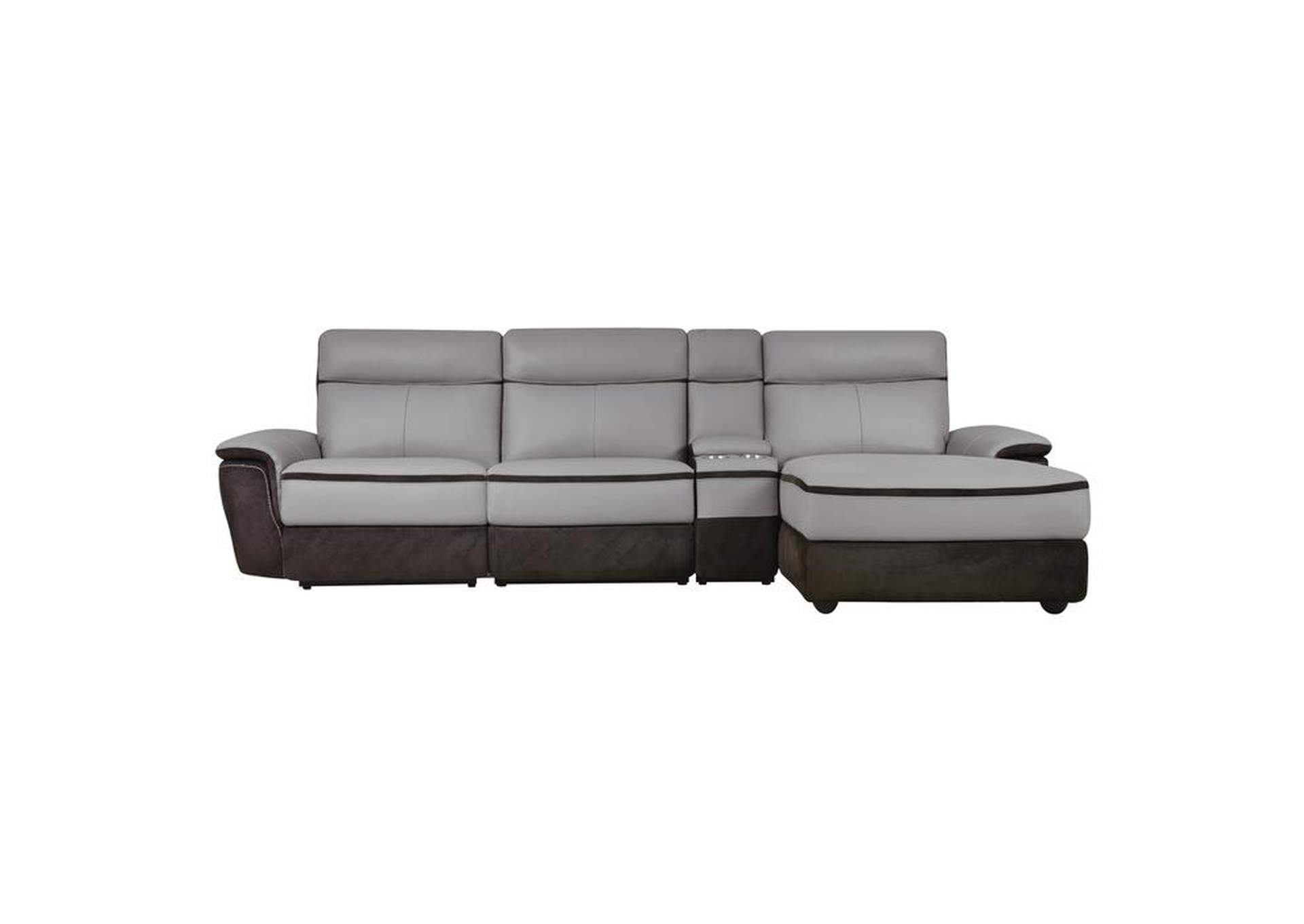 Laertes 4-Piece Modular Power Reclining Sectional With Right Chaise,Homelegance