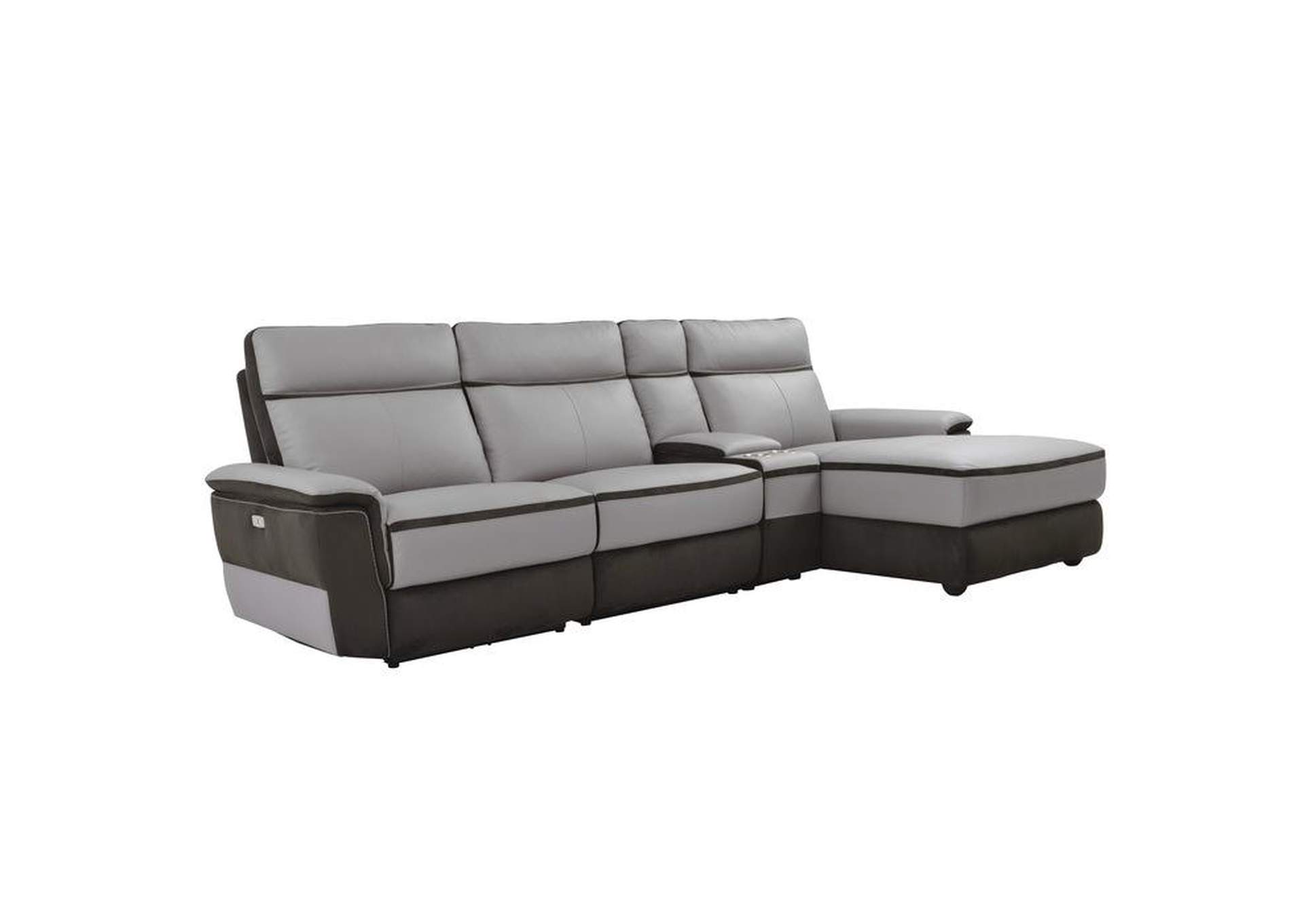 Laertes 4-Piece Modular Power Reclining Sectional With Right Chaise,Homelegance