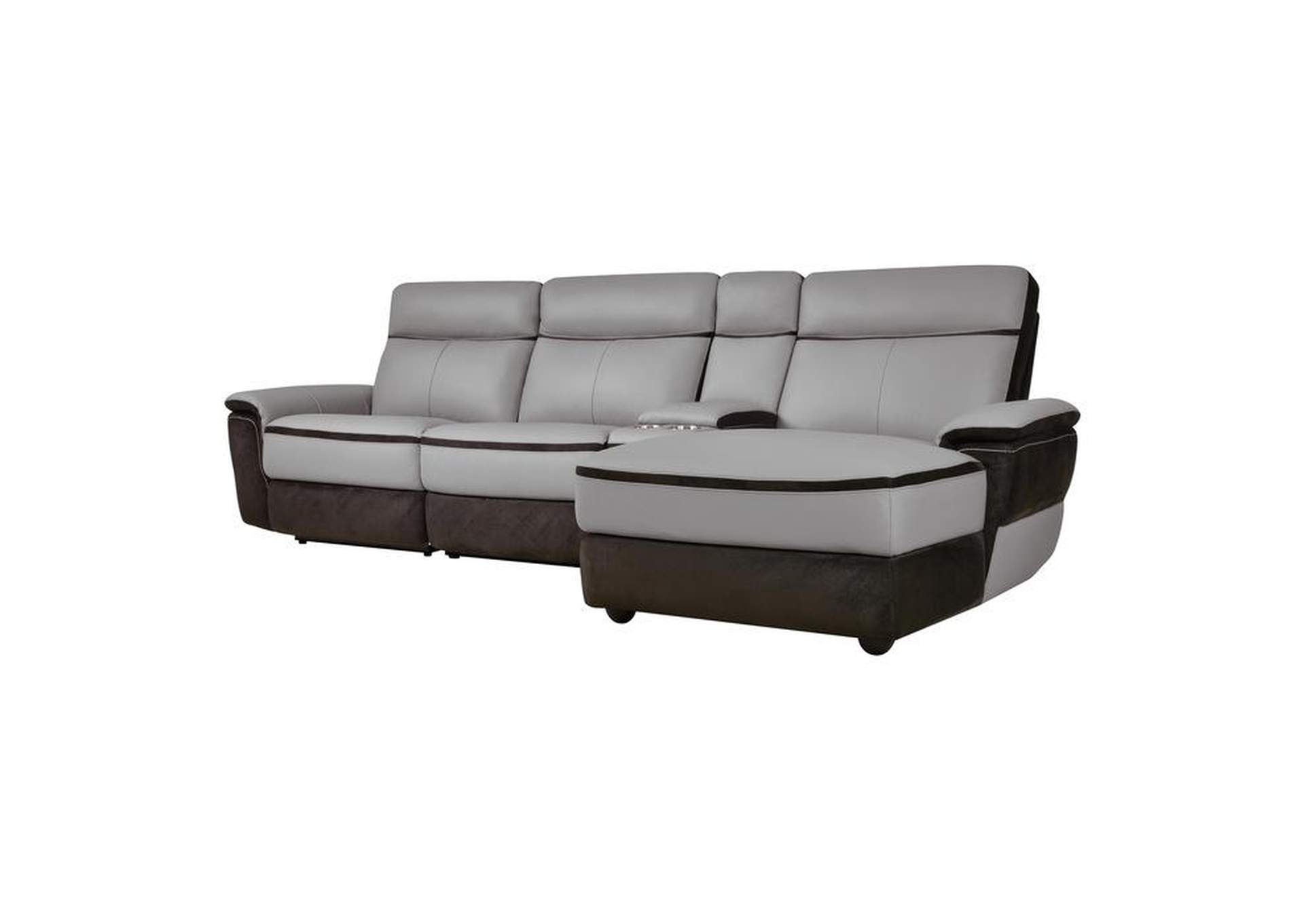 Laertes 4-Piece Modular Power Reclining Sectional With Right Chaise,Homelegance