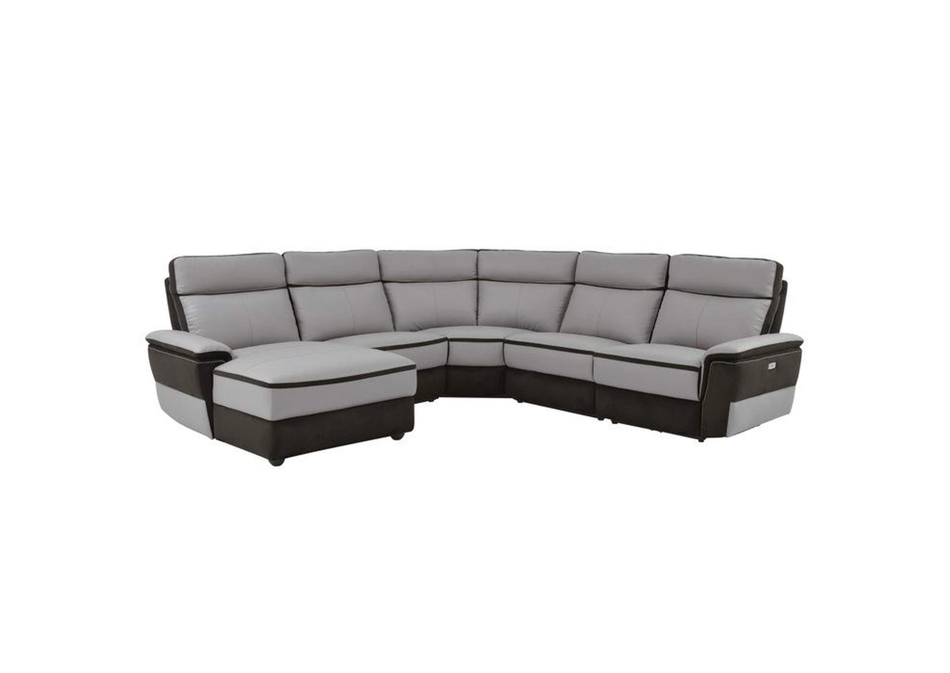 Laertes 5 Piece Modular Power Reclining Sectional With Left Chaise,Homelegance