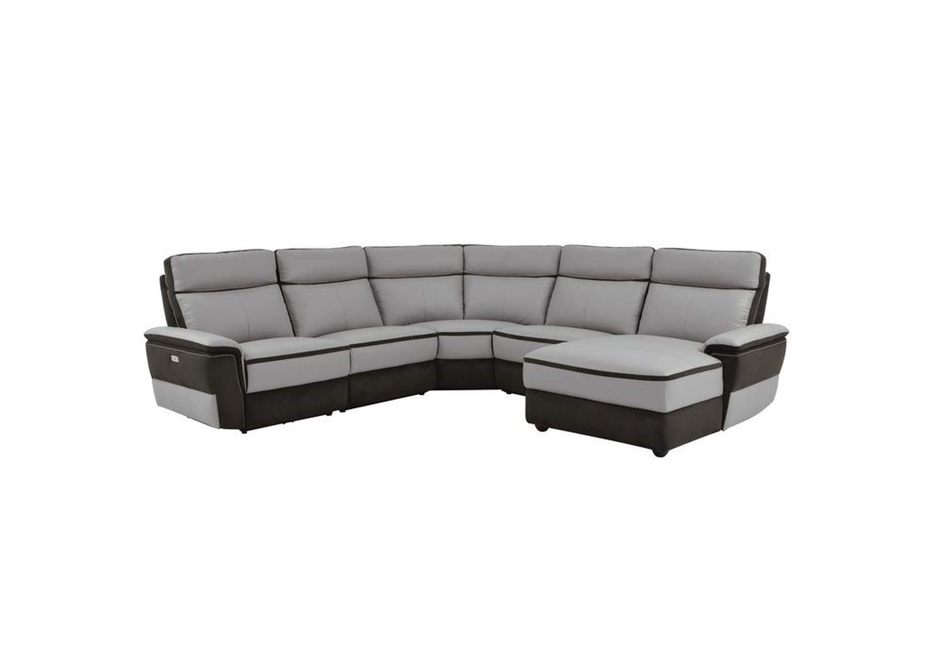 Laertes 5 Piece Modular Power Reclining Sectional With Right Chaise,Homelegance