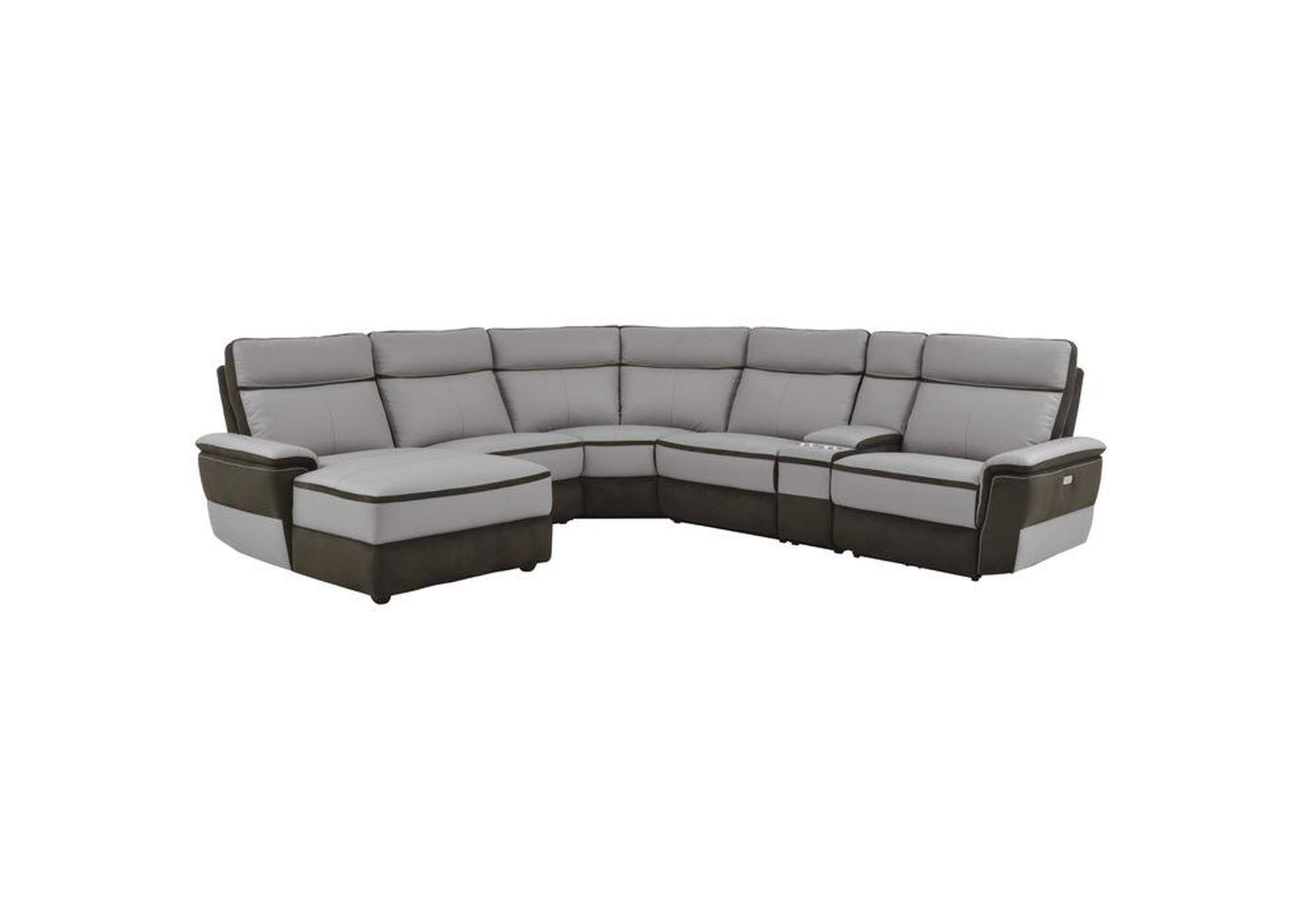 Laertes 6-Piece Modular Power Reclining Sectional With Left Chaise,Homelegance