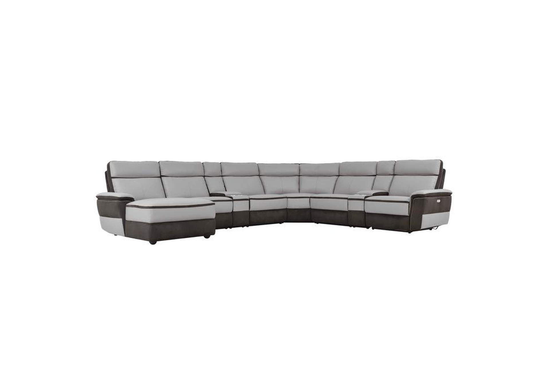 Laertes 8-Piece Modular Power Reclining Sectional With Left Chaise,Homelegance