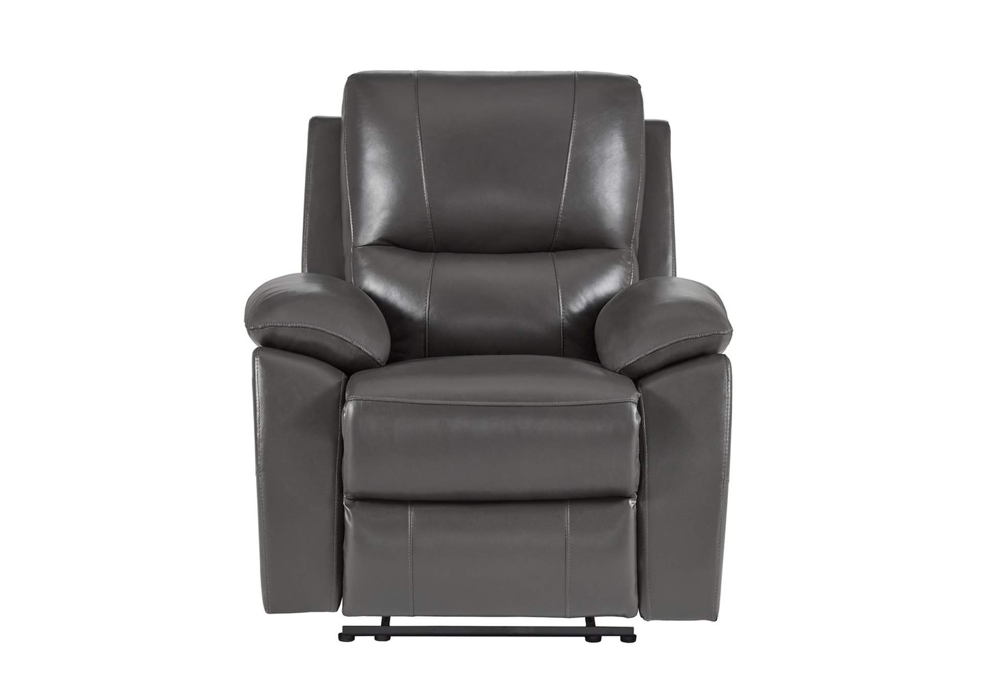 Reclining Chair,Gray Top Grain Leather Match Pvc,Homelegance