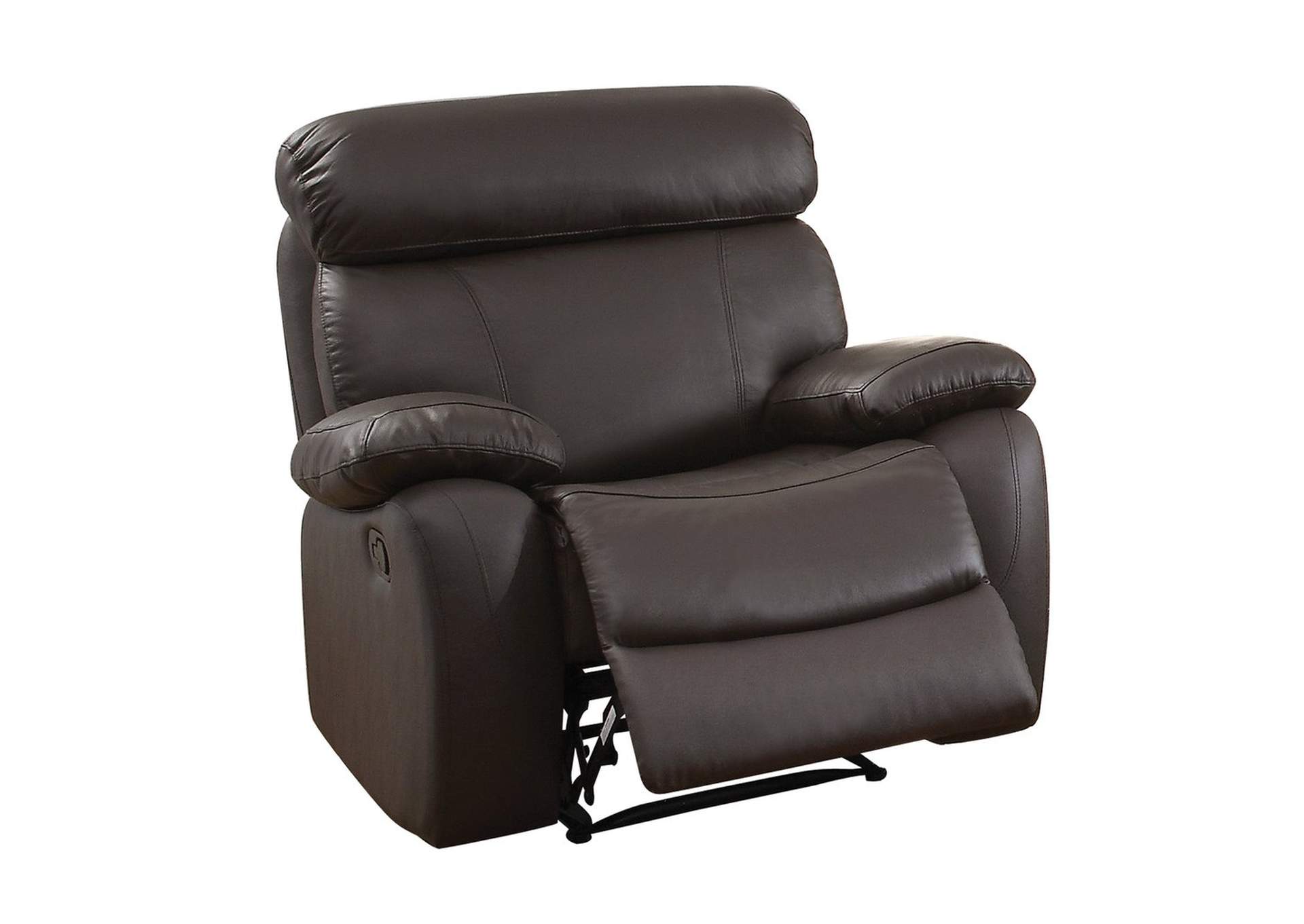 Brown Reclining Chair Top Grain Leather Match Pvc,Homelegance