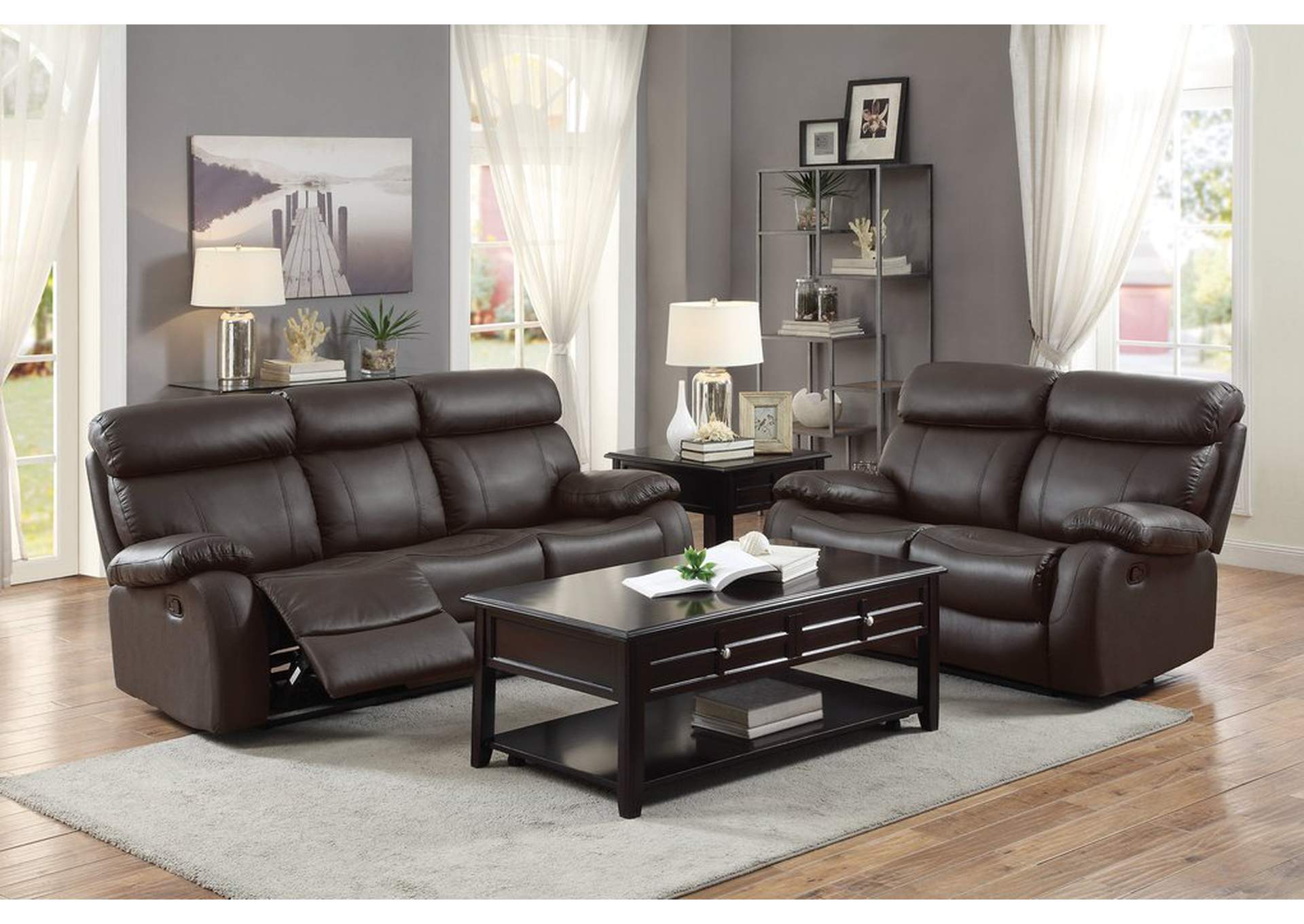 Brown D. Rclnr Sofa,Homelegance