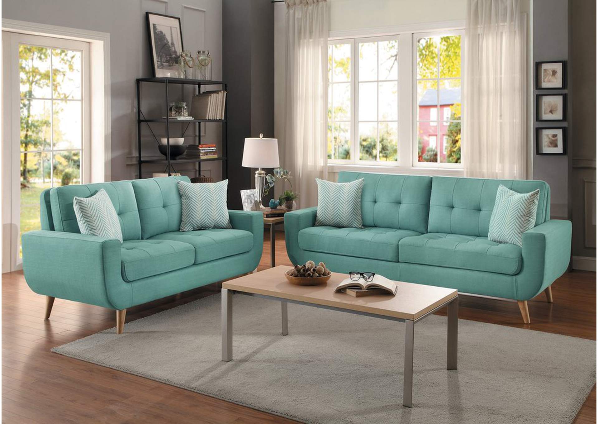 Sofa,Teal,Homelegance