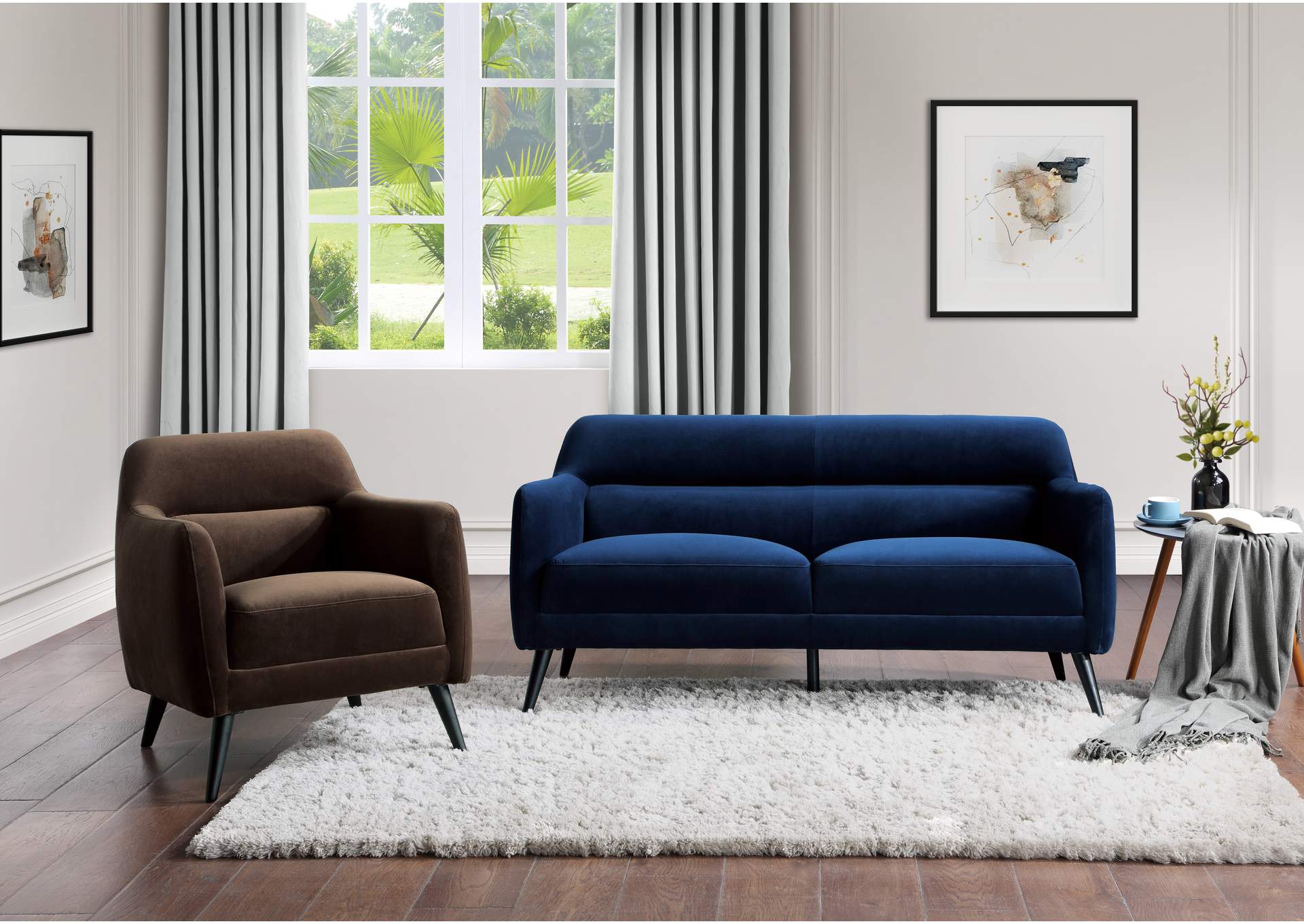 Navy Studio Sofa,Homelegance