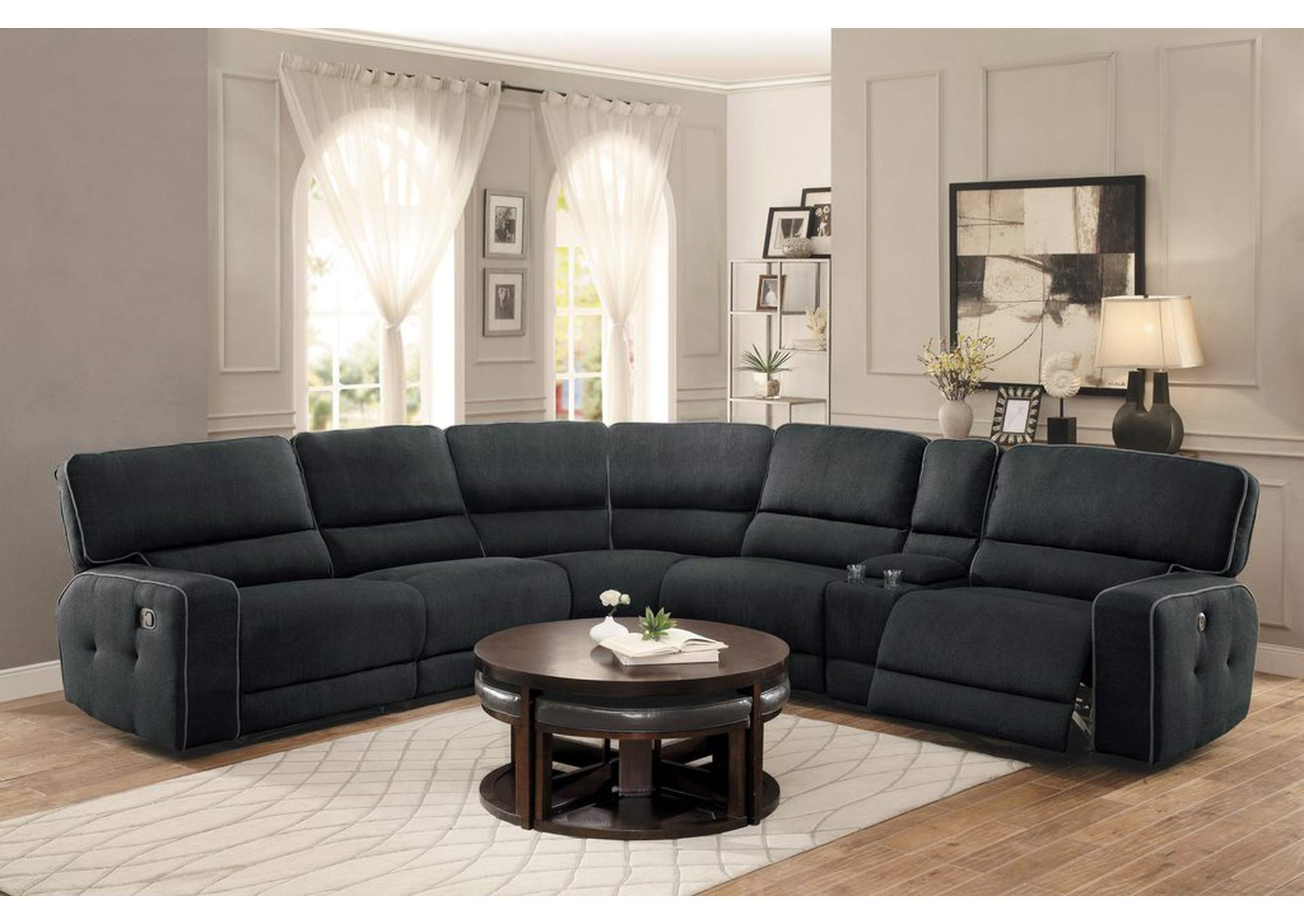 (1/6)Lsf Chaise,Push Back Rclnr,Homelegance