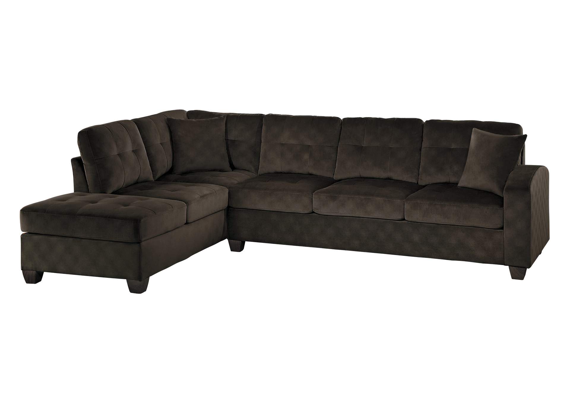 Chocolate 2-Piece Reversible Sectional,Homelegance