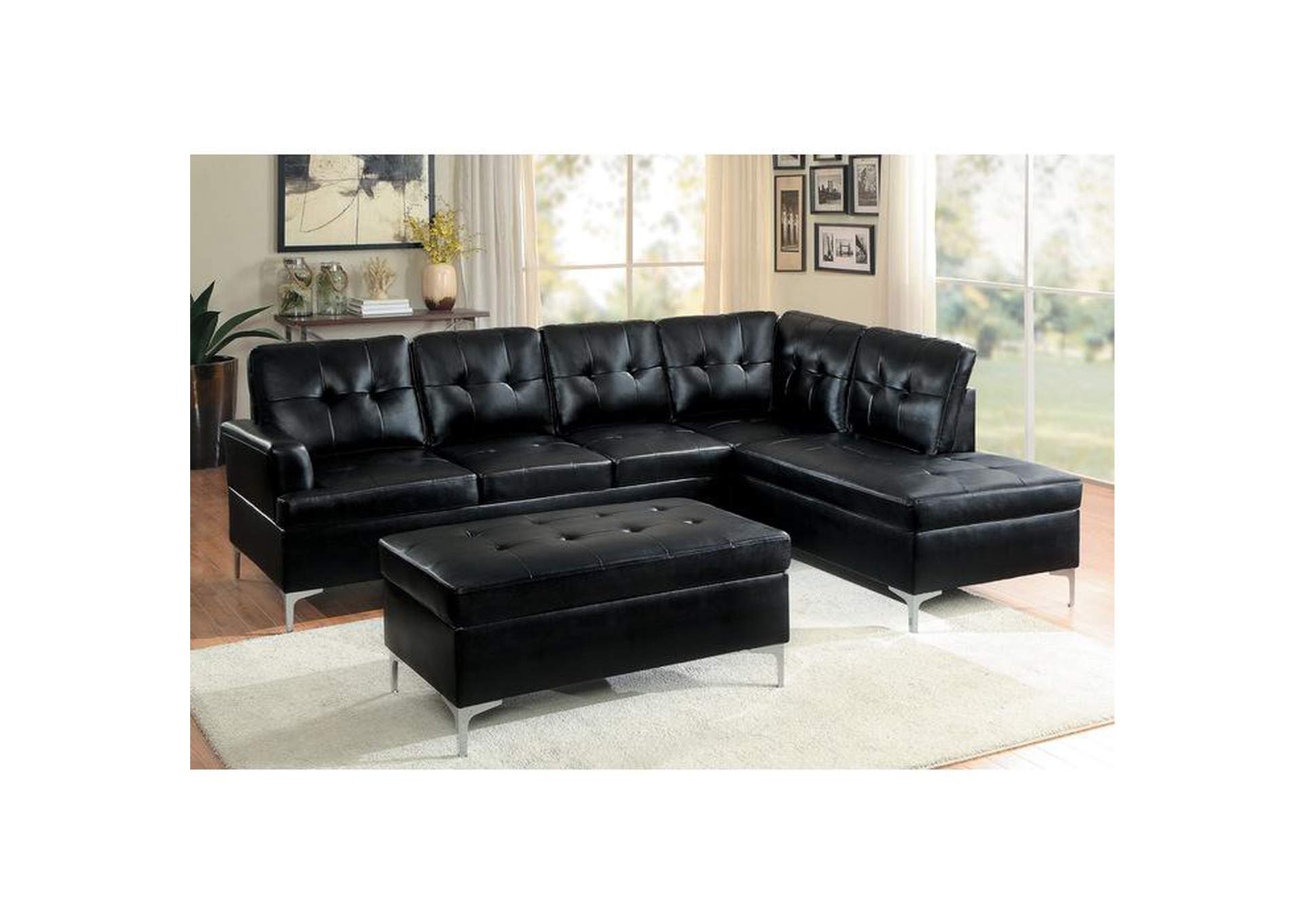 Barrington 3-Piece Sectional With Right Chaise And Ottoman,Homelegance