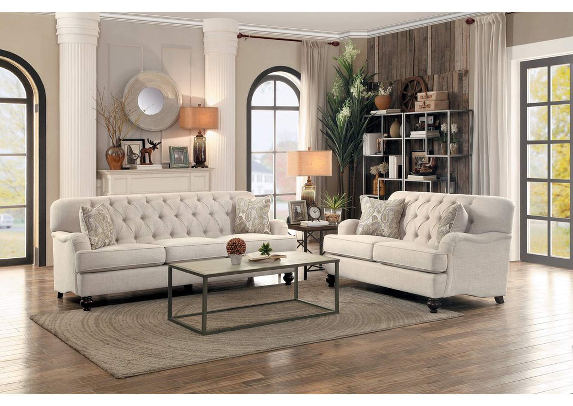 Love Seat, 2 Pillows,Homelegance