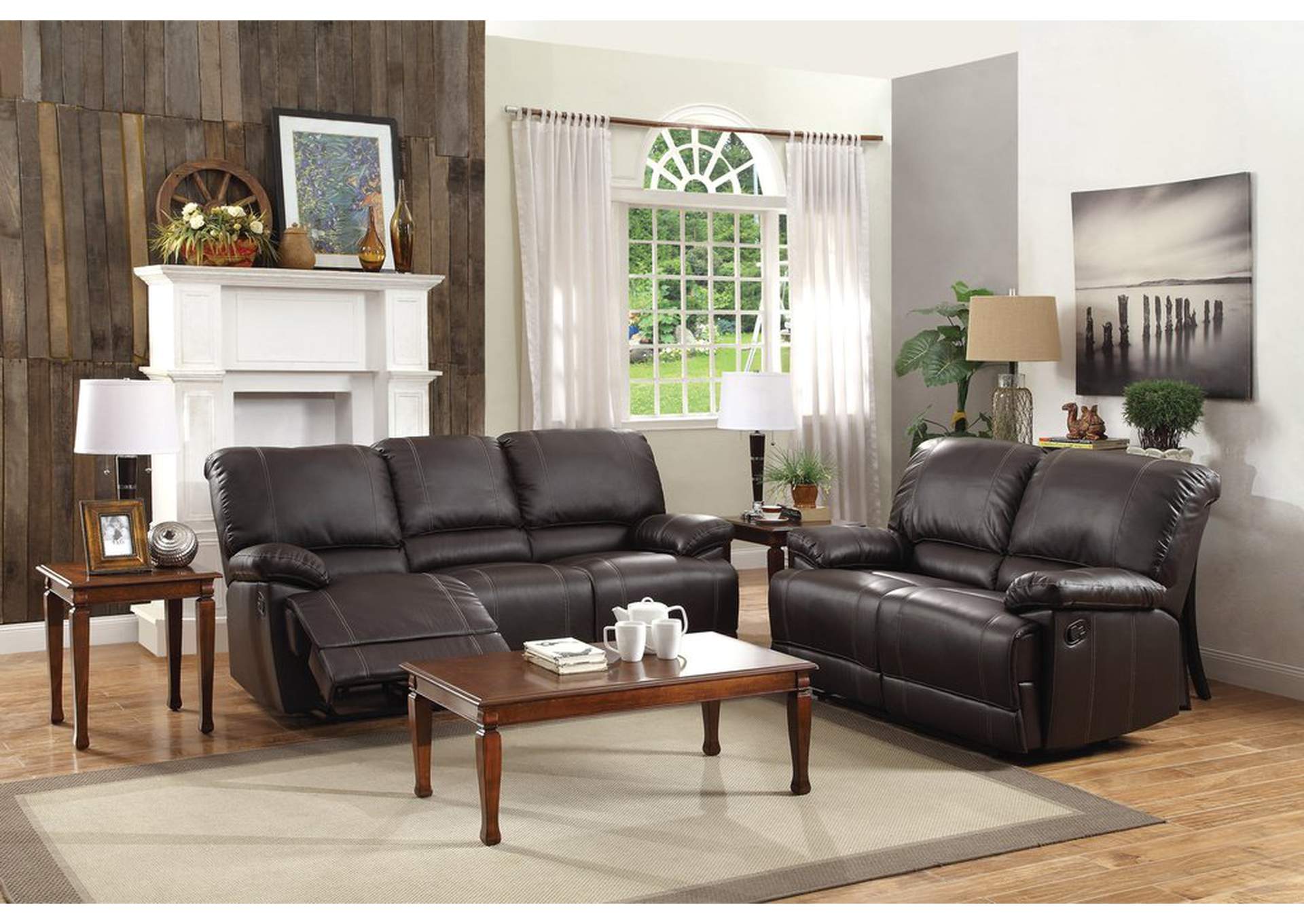 Sofa, Dbl,Rclr W/Drop-Down Cup Holder,Homelegance