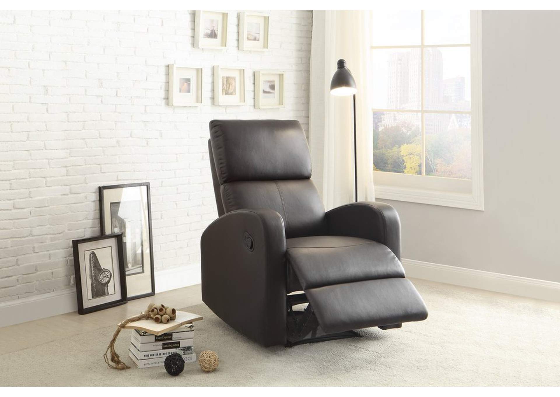 Chair,Reclining,Dark Brown P/U,Homelegance