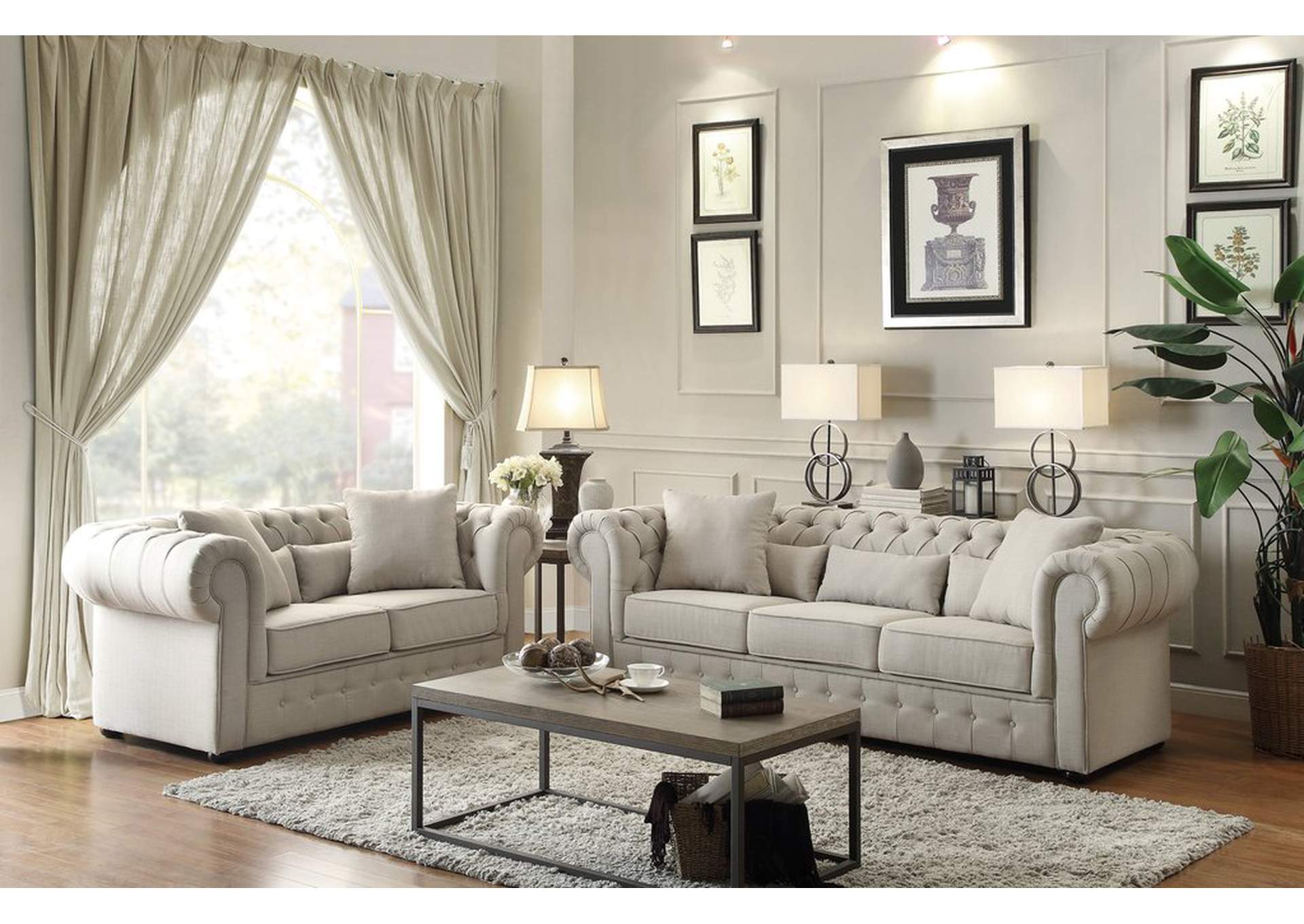 Love Seat, 4 Pillows,Homelegance