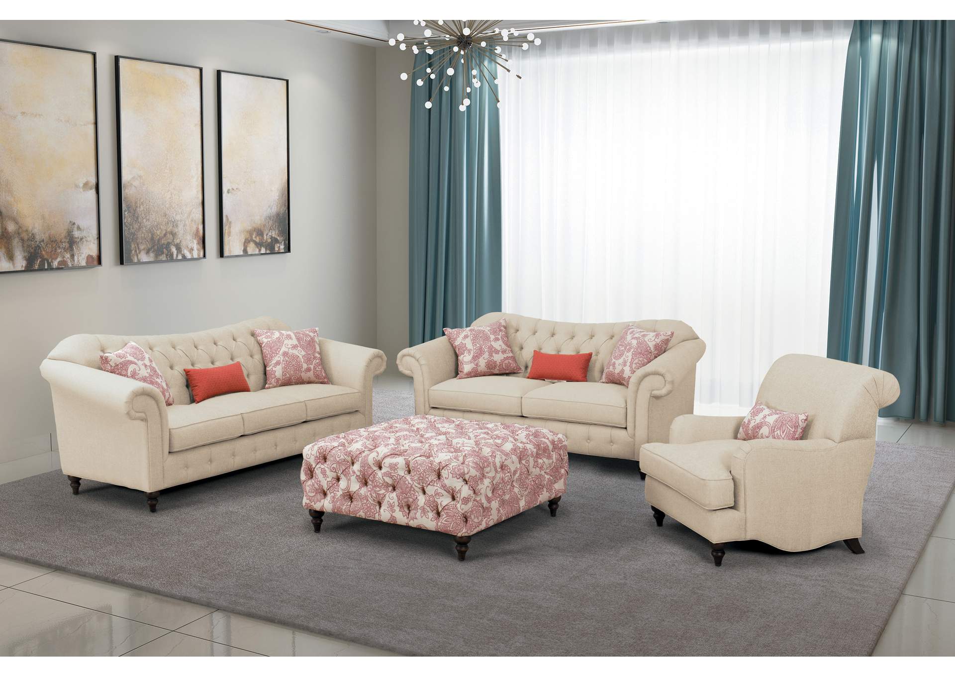 Beige Studio Sofa,Homelegance
