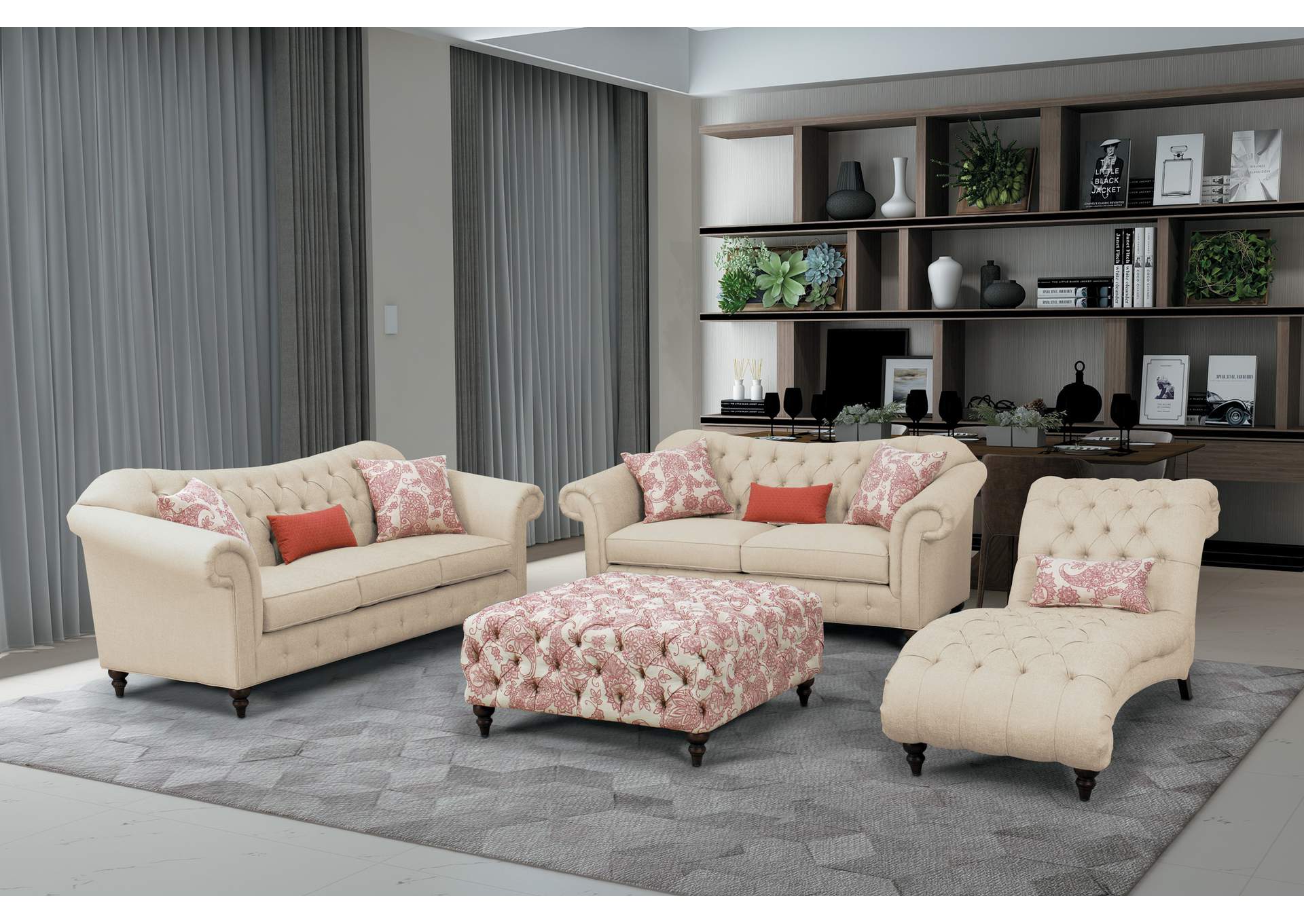Beige Studio Sofa,Homelegance