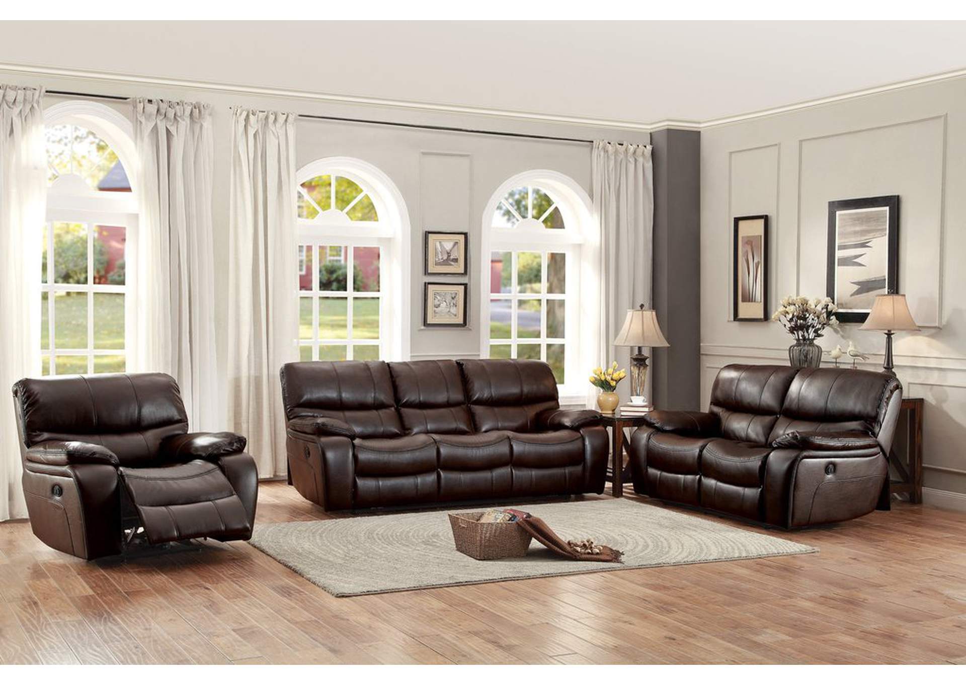 Brown Glider Reclining ChairD.Leather Gel M,Homelegance