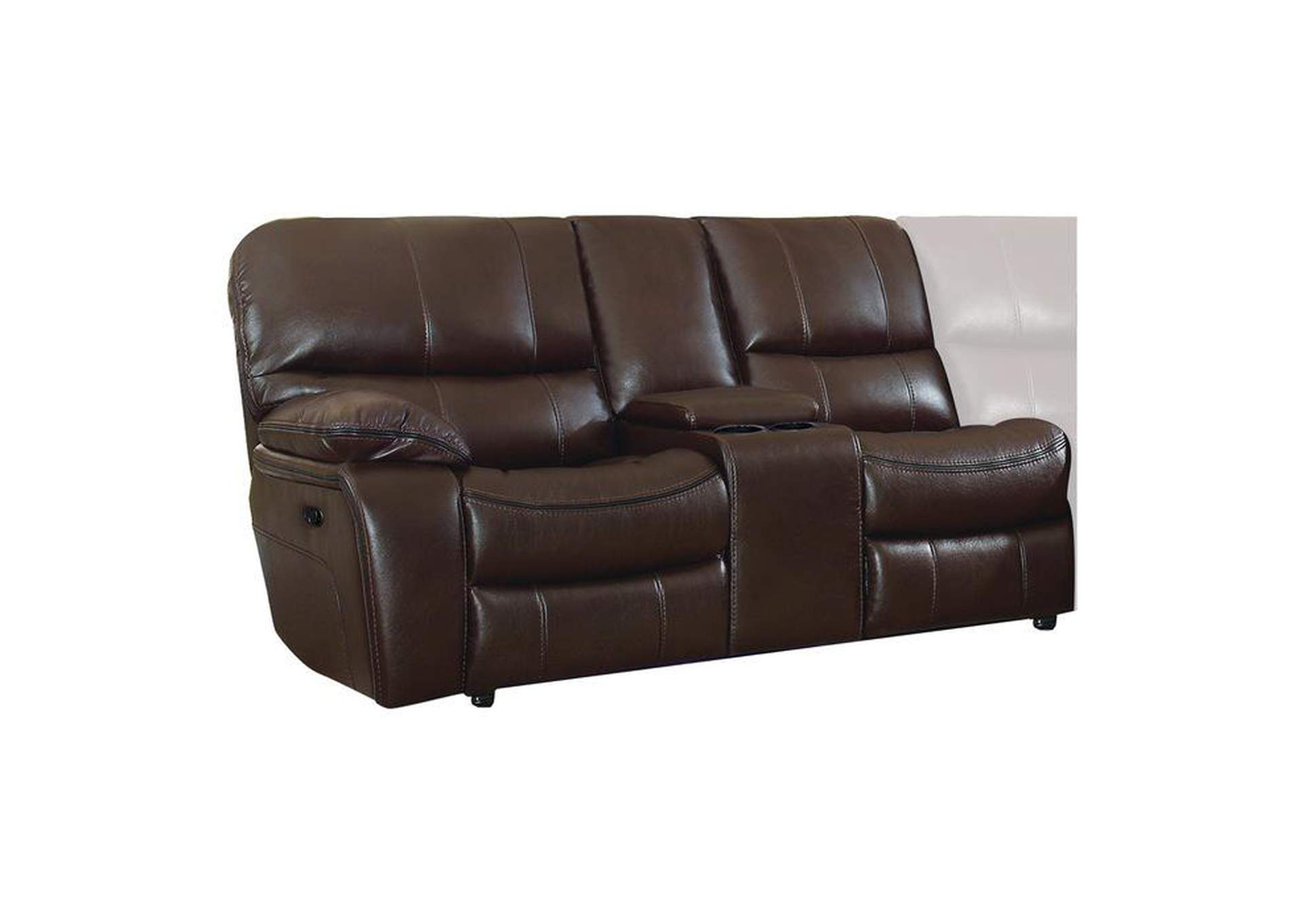 Pecos Left Side Reclining Love Seat With Center Console,Homelegance