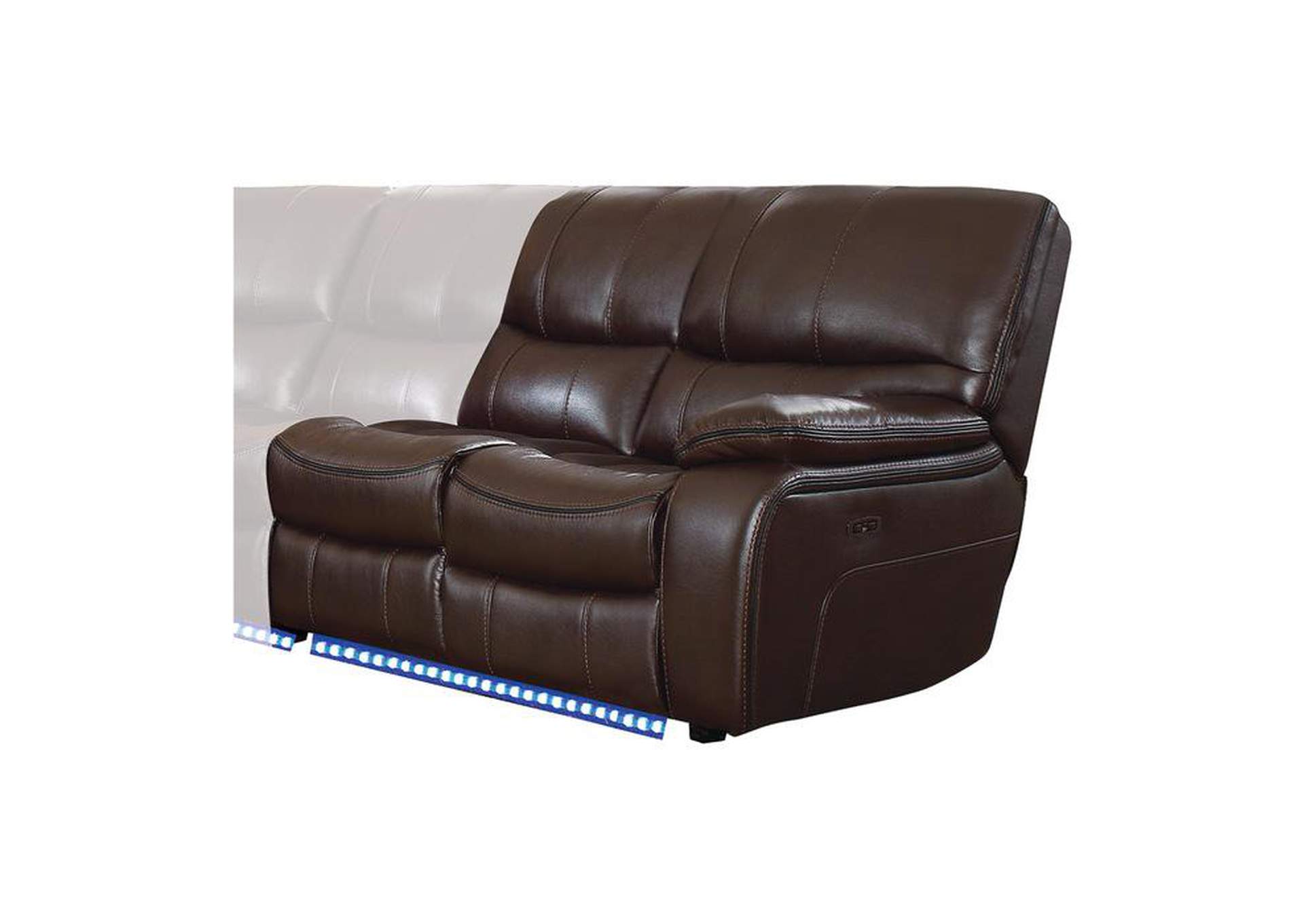 Pecos Power Right Side Reclining Love Seat With Led And Usb Port,Homelegance