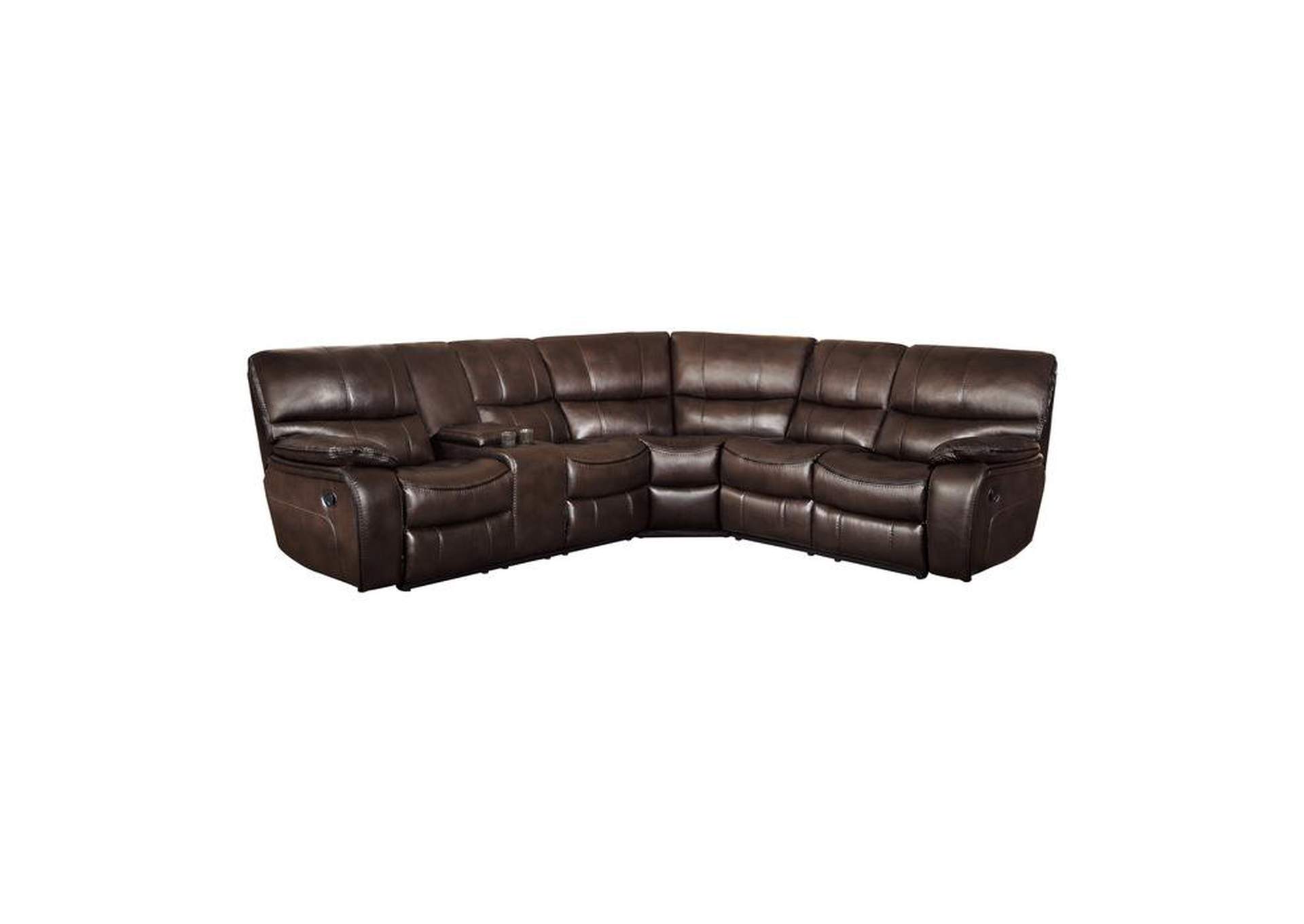 Pecos 3-Piece Reclining Sectional With Left Console,Homelegance