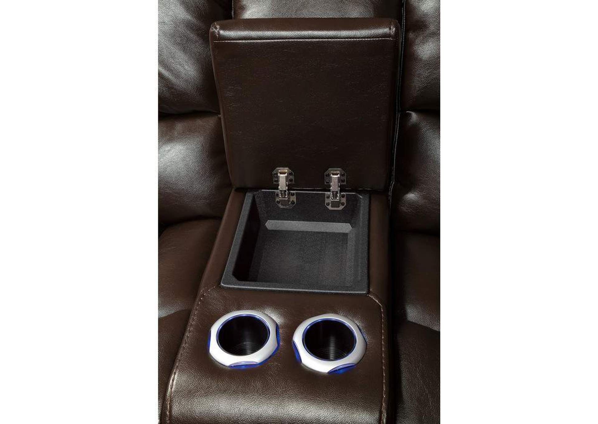 Pecos 3-Piece Power Reclining Sectional With Left Console, Led And Usb Ports,Homelegance