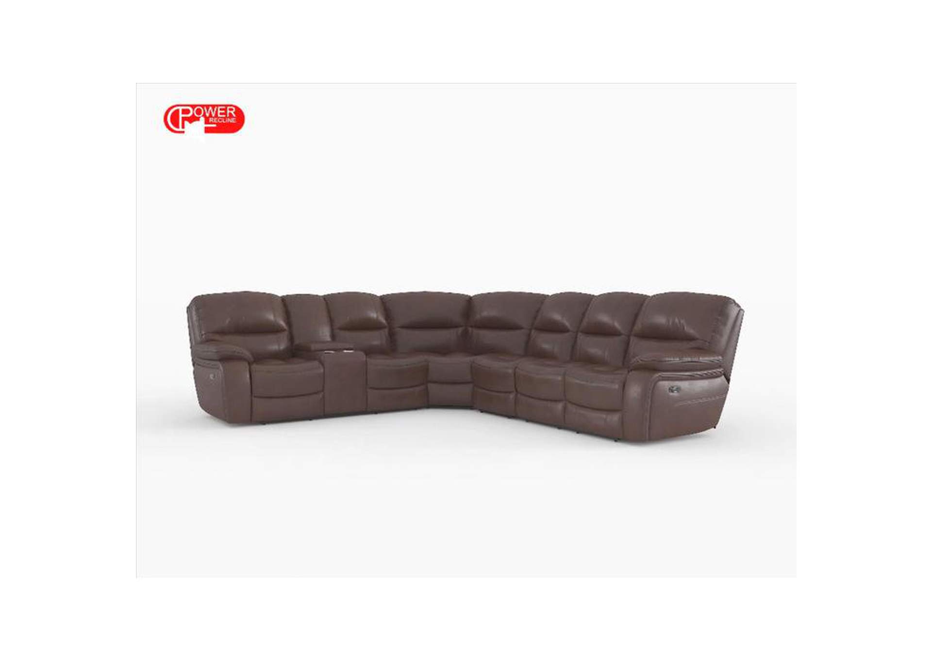 Pecos 3-Piece Power Reclining Sectional With Left Console, Led And Usb Ports,Homelegance