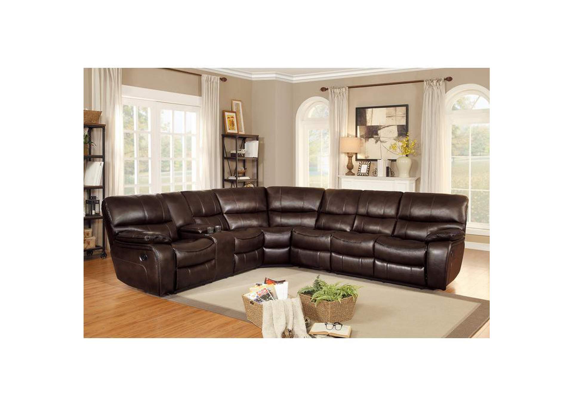 Pecos 4-Piece Modular Reclining Sectional With Left Console,Homelegance