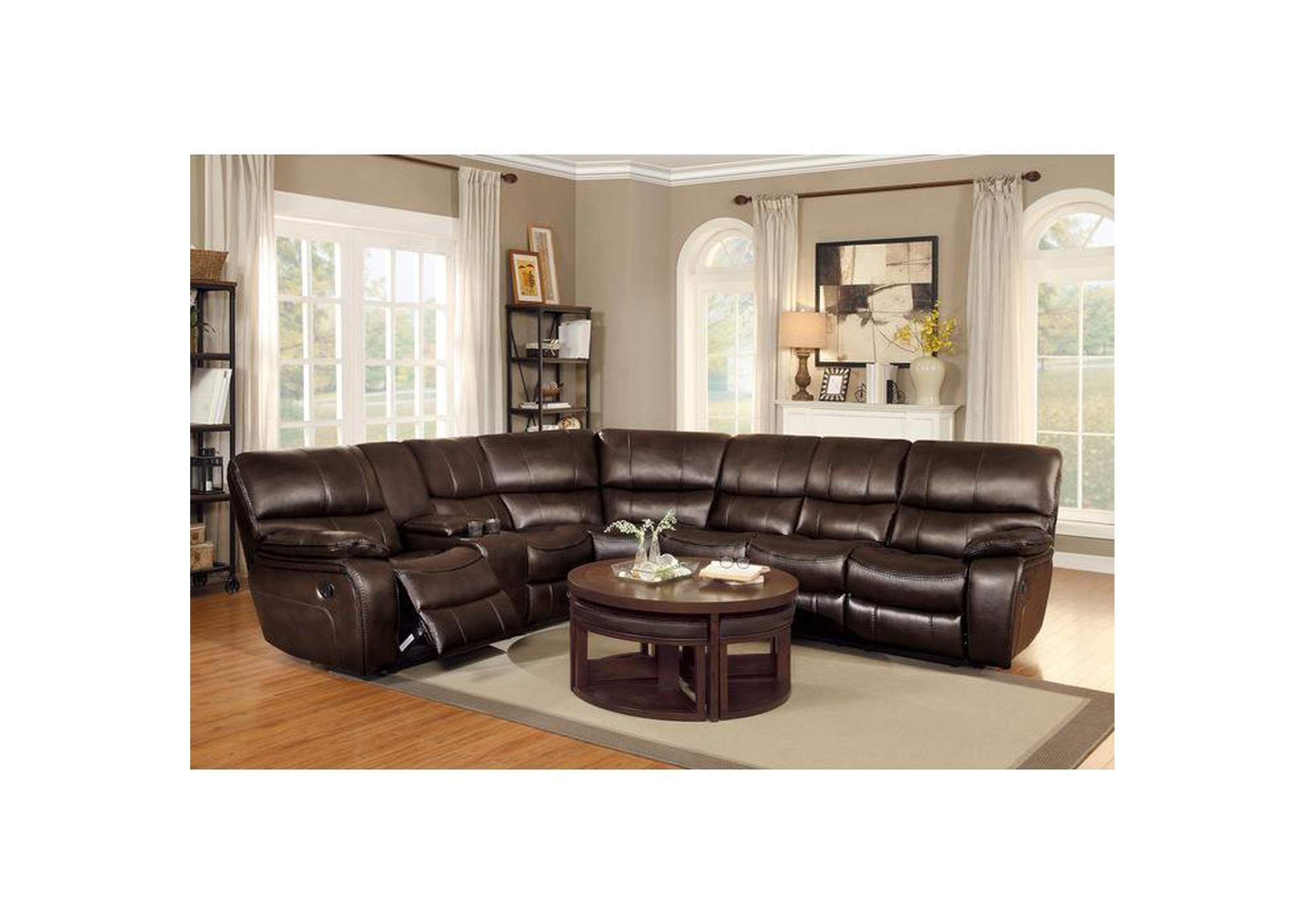 Pecos 4-Piece Modular Reclining Sectional With Left Console,Homelegance