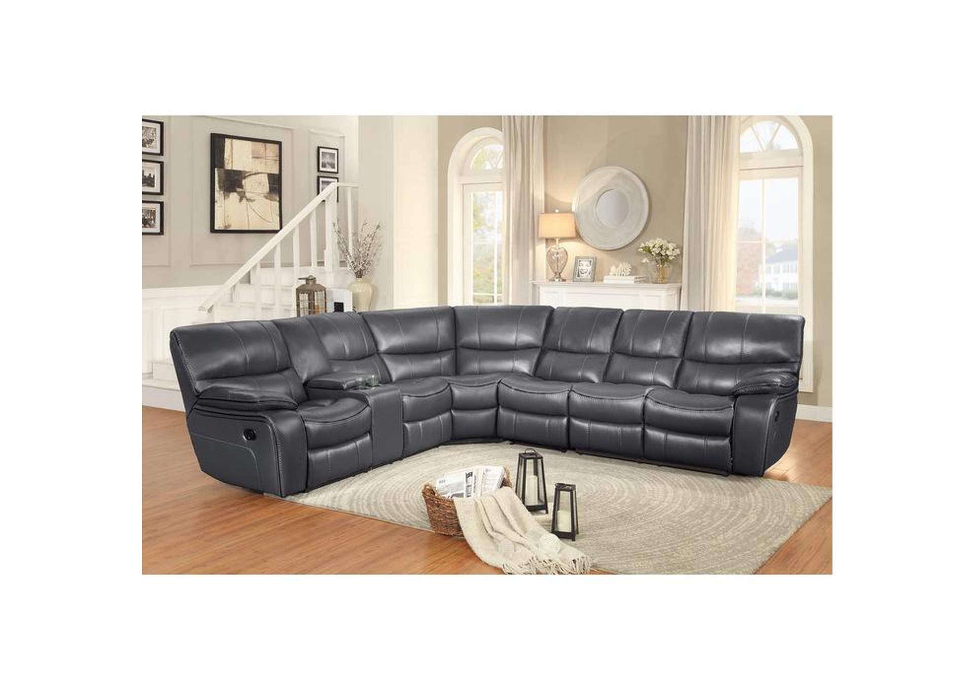 Pecos 4-Piece Modular Reclining Sectional With Left Console,Homelegance