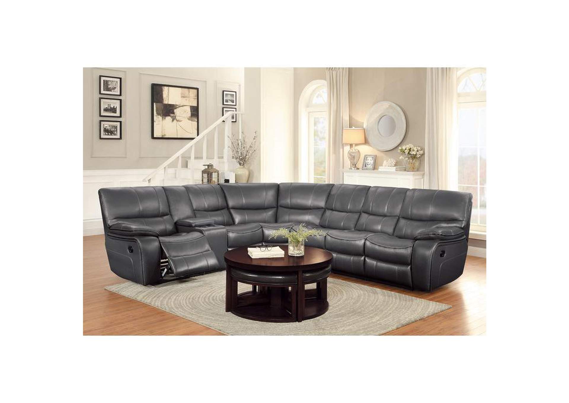 Pecos 4-Piece Modular Reclining Sectional With Left Console,Homelegance