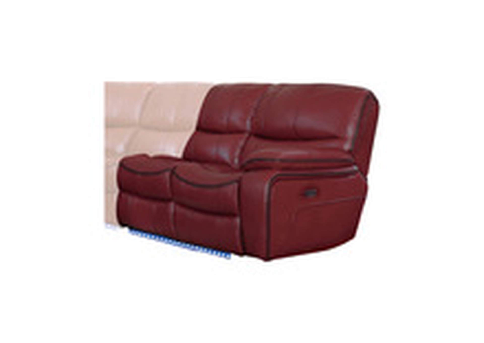 Pecos Power Right Side Reclining Love Seat With Led And Usb Port,Homelegance