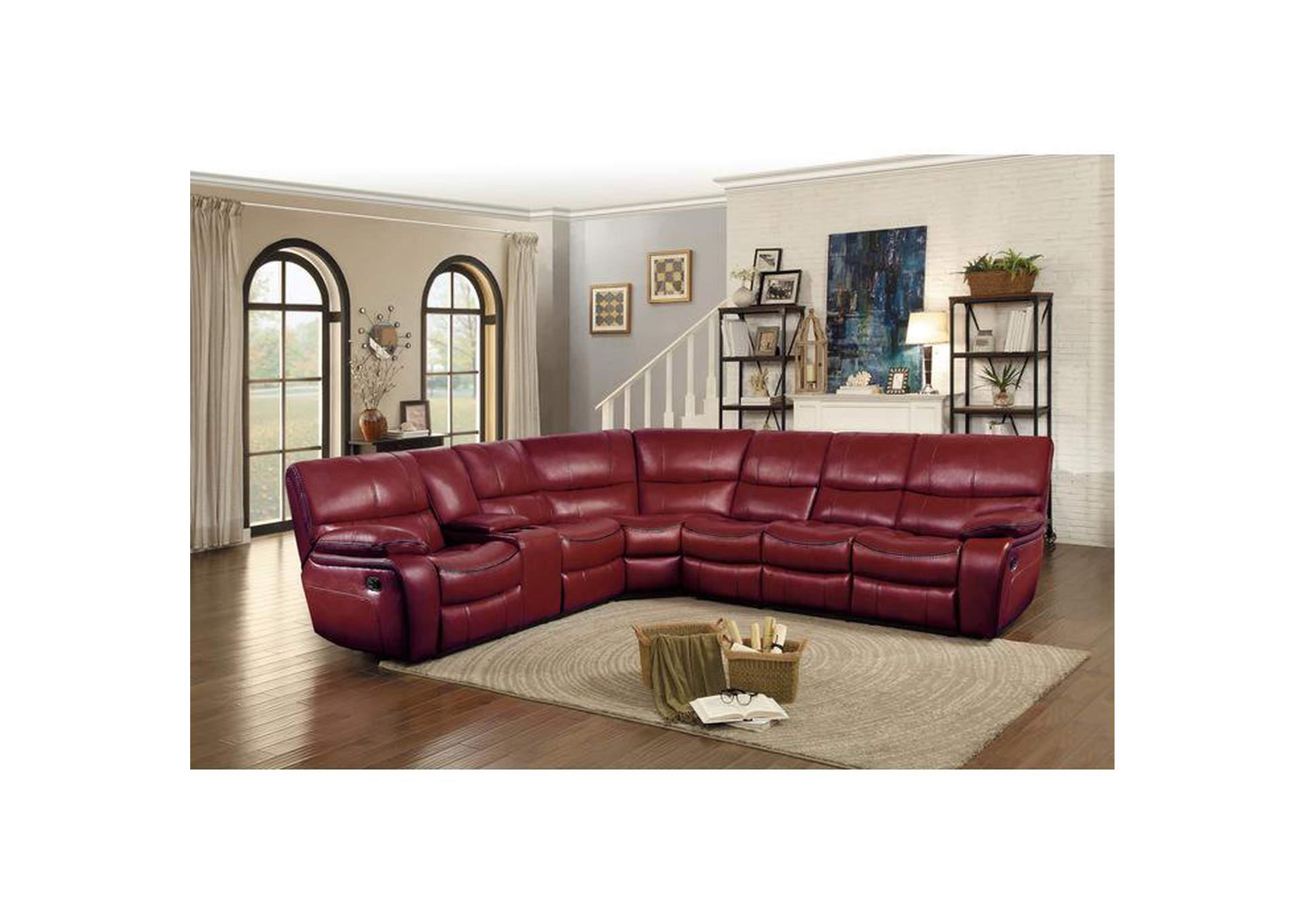 Pecos 4-Piece Modular Reclining Sectional With Left Console,Homelegance