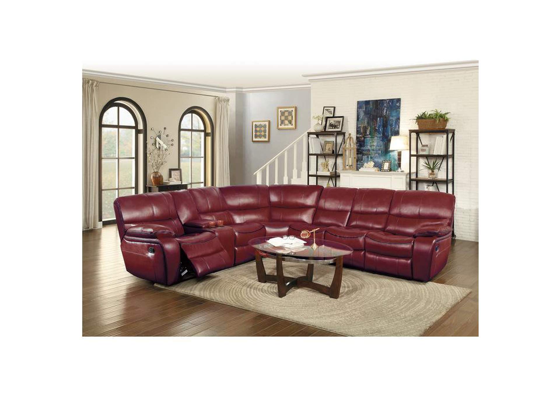 Pecos 4-Piece Modular Reclining Sectional With Left Console,Homelegance
