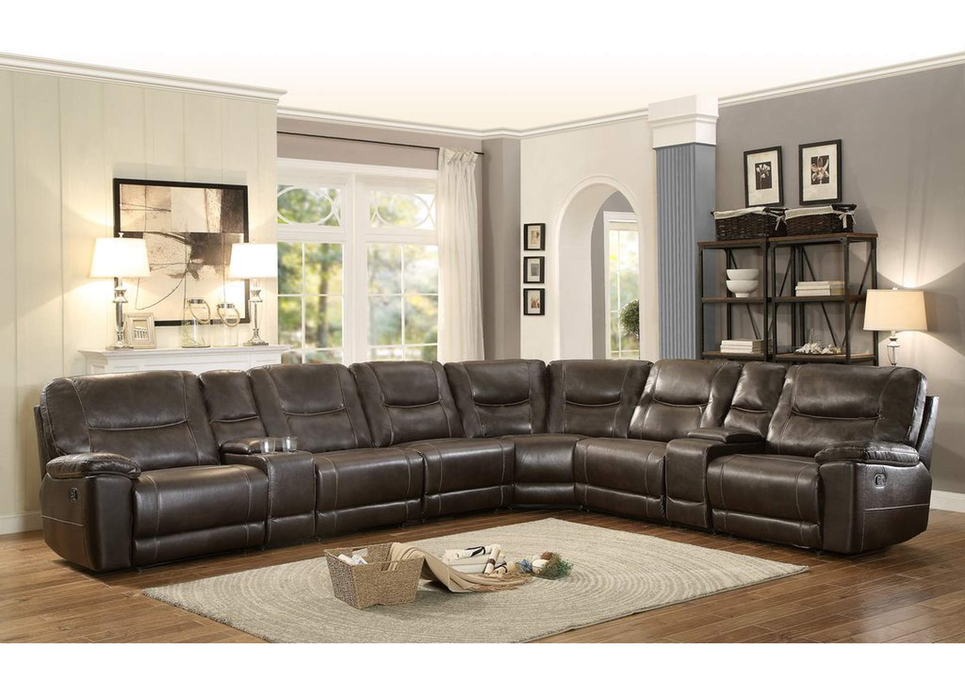 (1/6)Lsf Chaise, Push Bck Reclnr,Homelegance