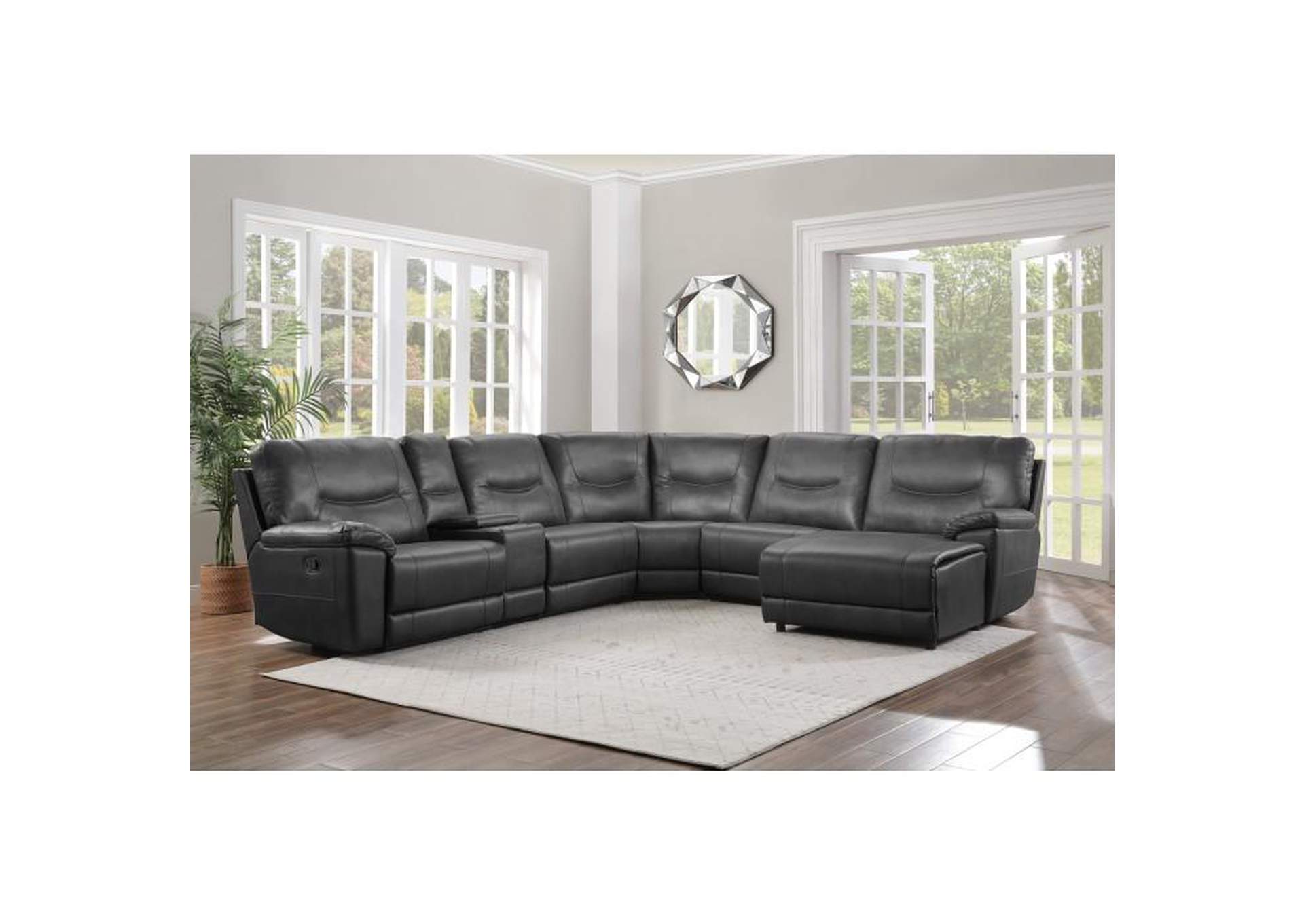 Columbus 6-Piece Modular Reclining Sectional With Right Chaise,Homelegance