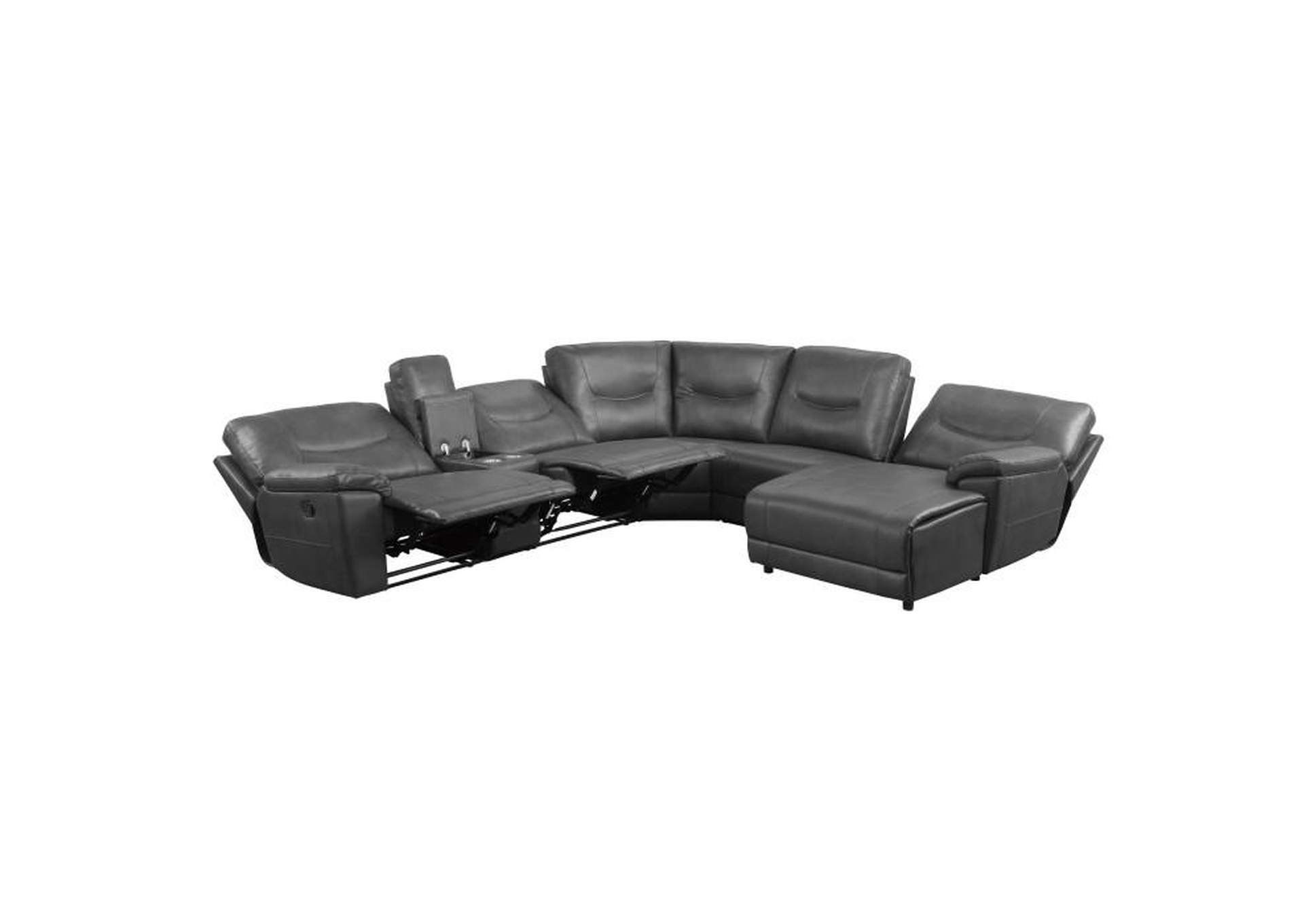 Columbus 6-Piece Modular Reclining Sectional With Right Chaise,Homelegance